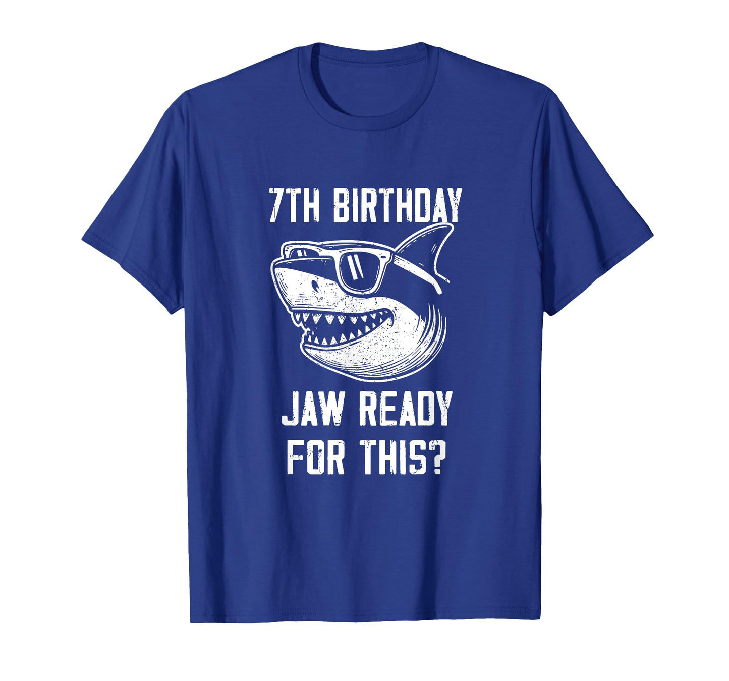 7th Birthday Jaw Ready For This Kids Shark Ocean Wildlife T-Shirt