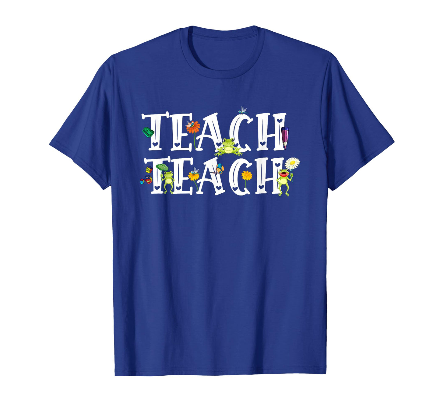 Teacher Cute Frogs Back To School Teach School Student Men Women Girls Kids T-Shirt