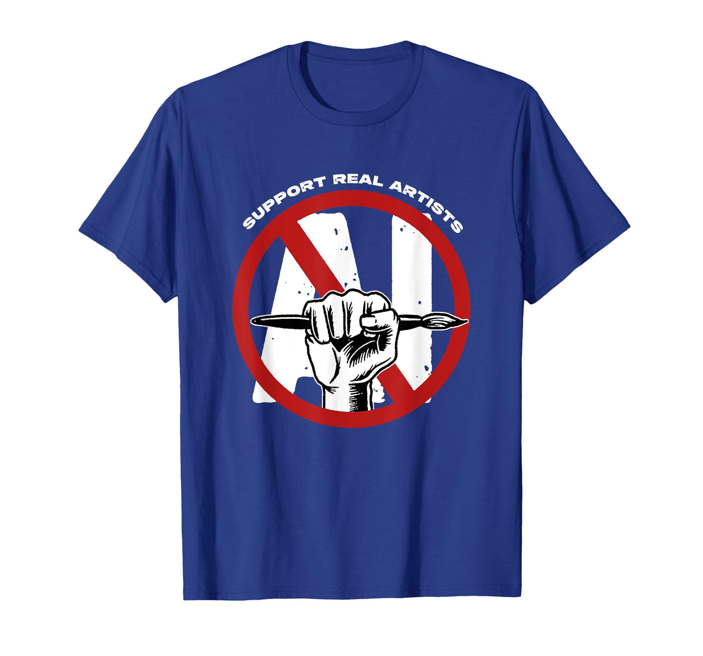 Support Real Artists Anti-AI Generated Images Art Authentic T-Shirt