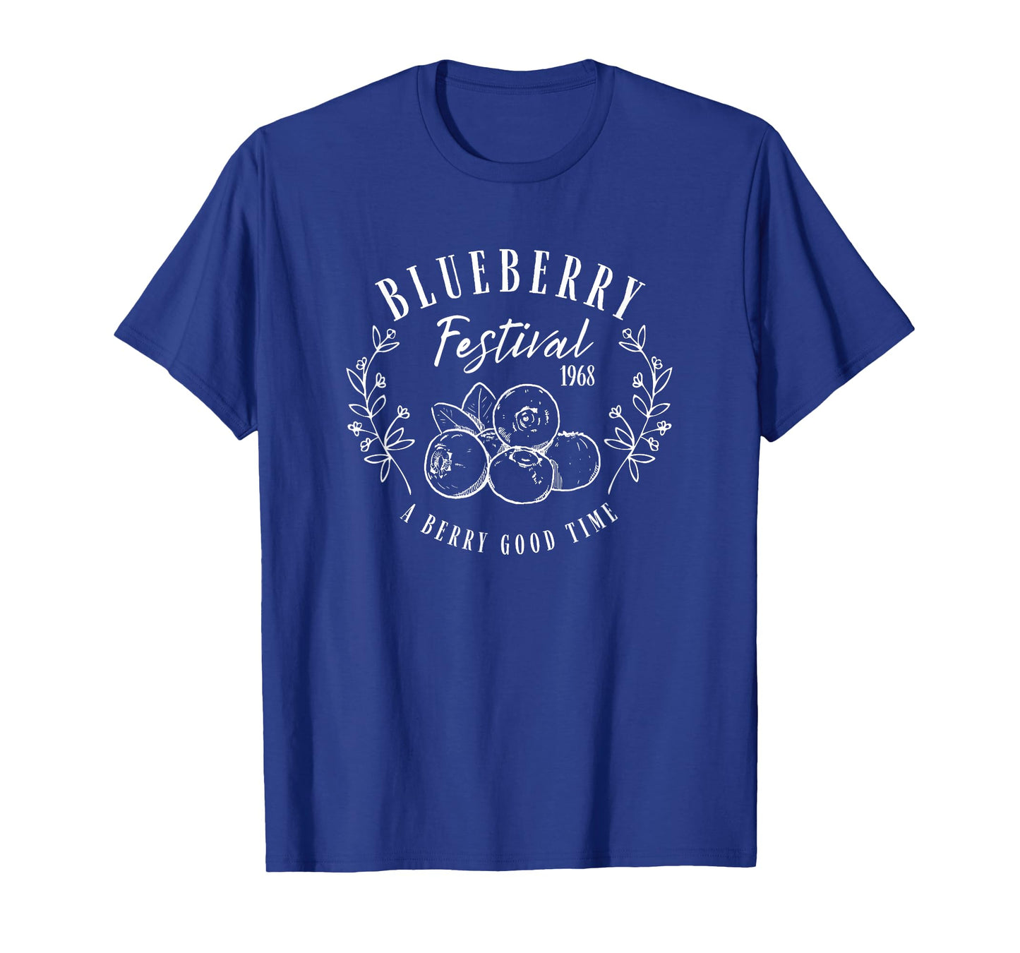 Blueberry Festival Vintage Lineart Illustration Blueberries T-Shirt