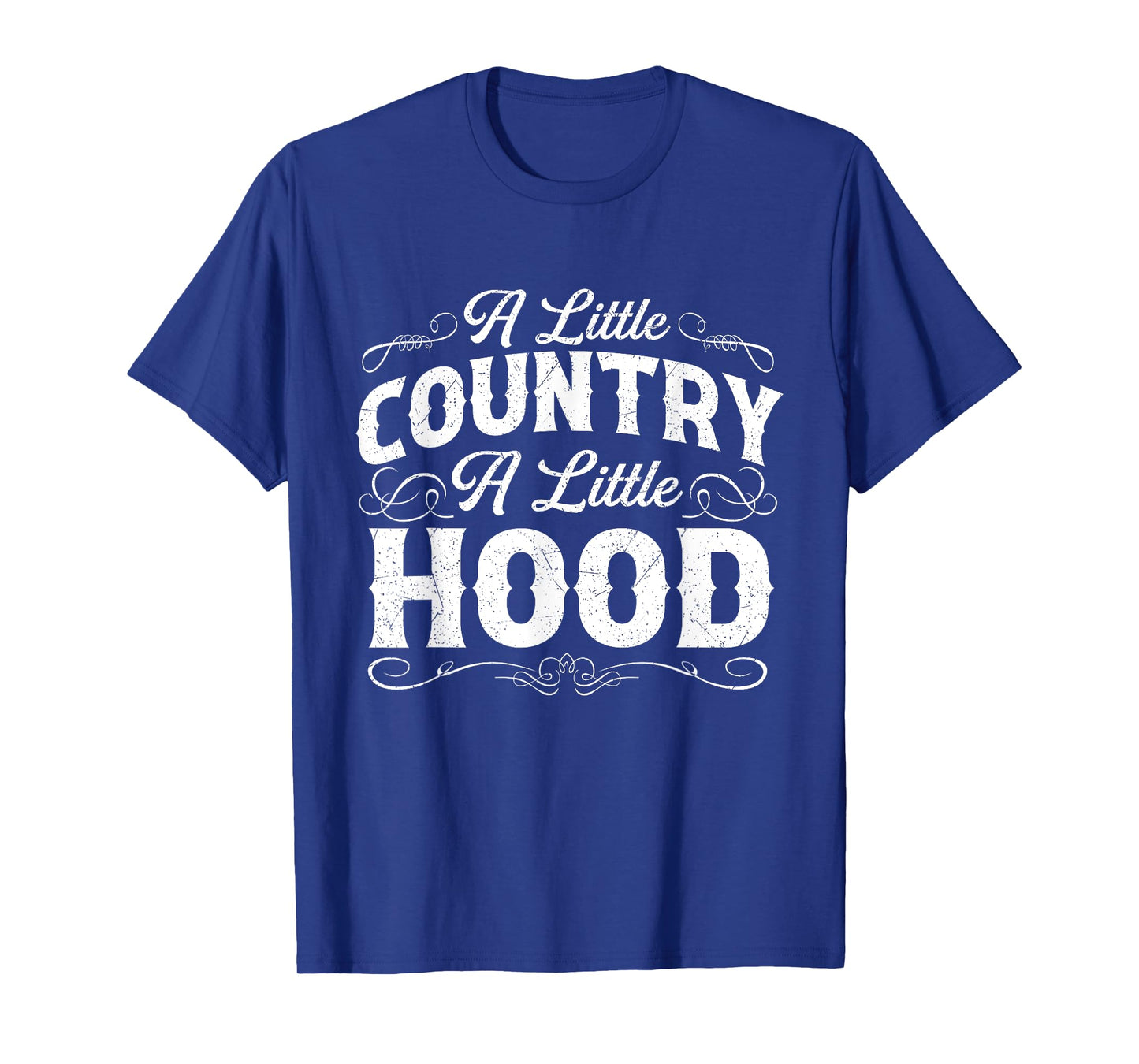 A Little Country A Little Hood - Black Cowboy Western Rodeo T-Shirt