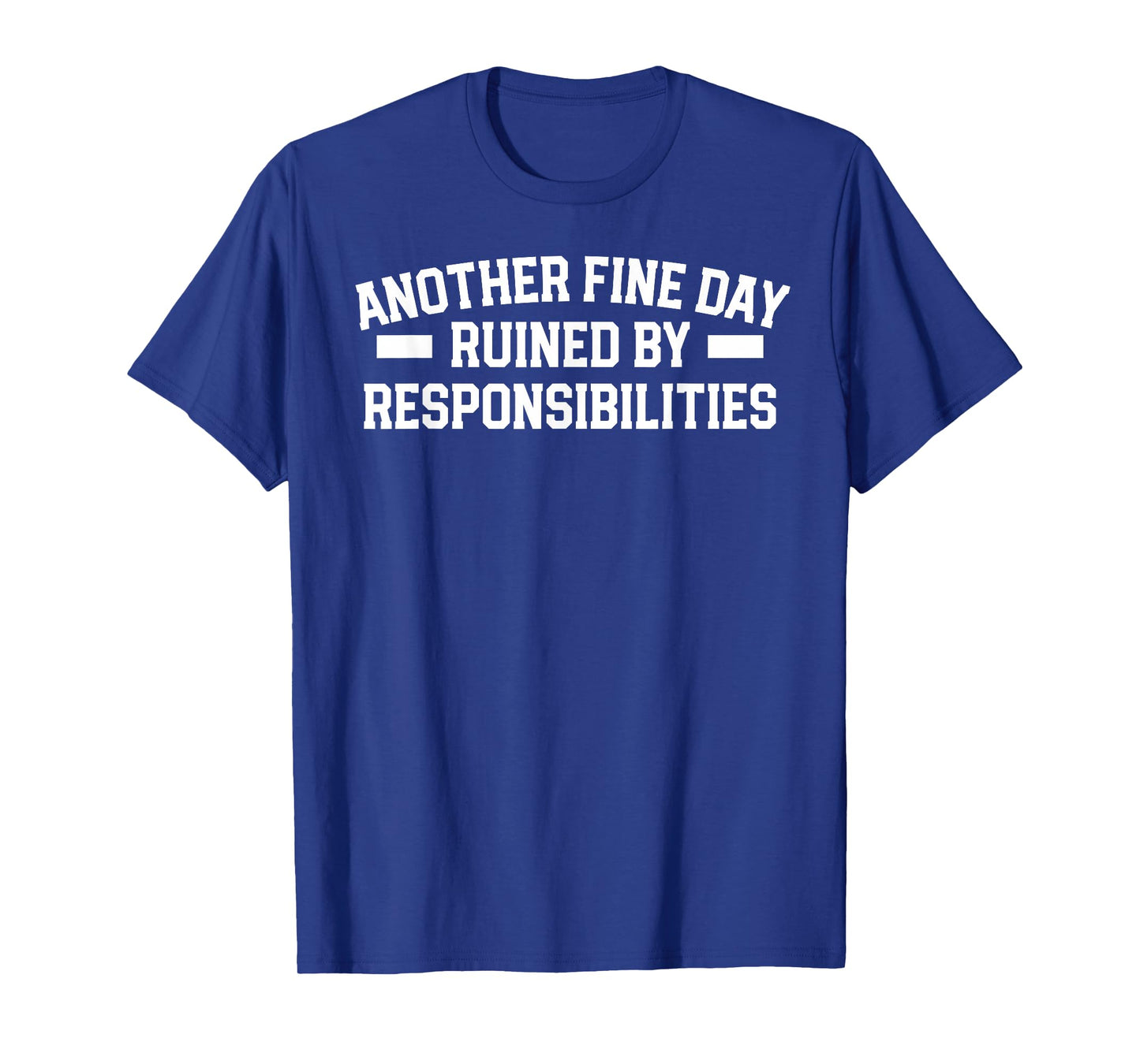 Another Fine Day Ruined By Responsibilities Funny Adult T-Shirt