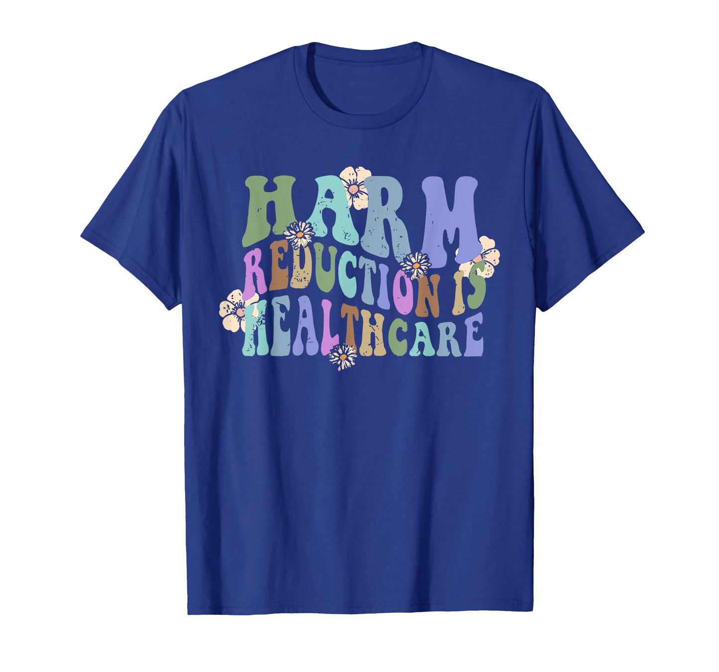Retro Flower Harm Reduction Healthcare Overdose Awareness T-Shirt