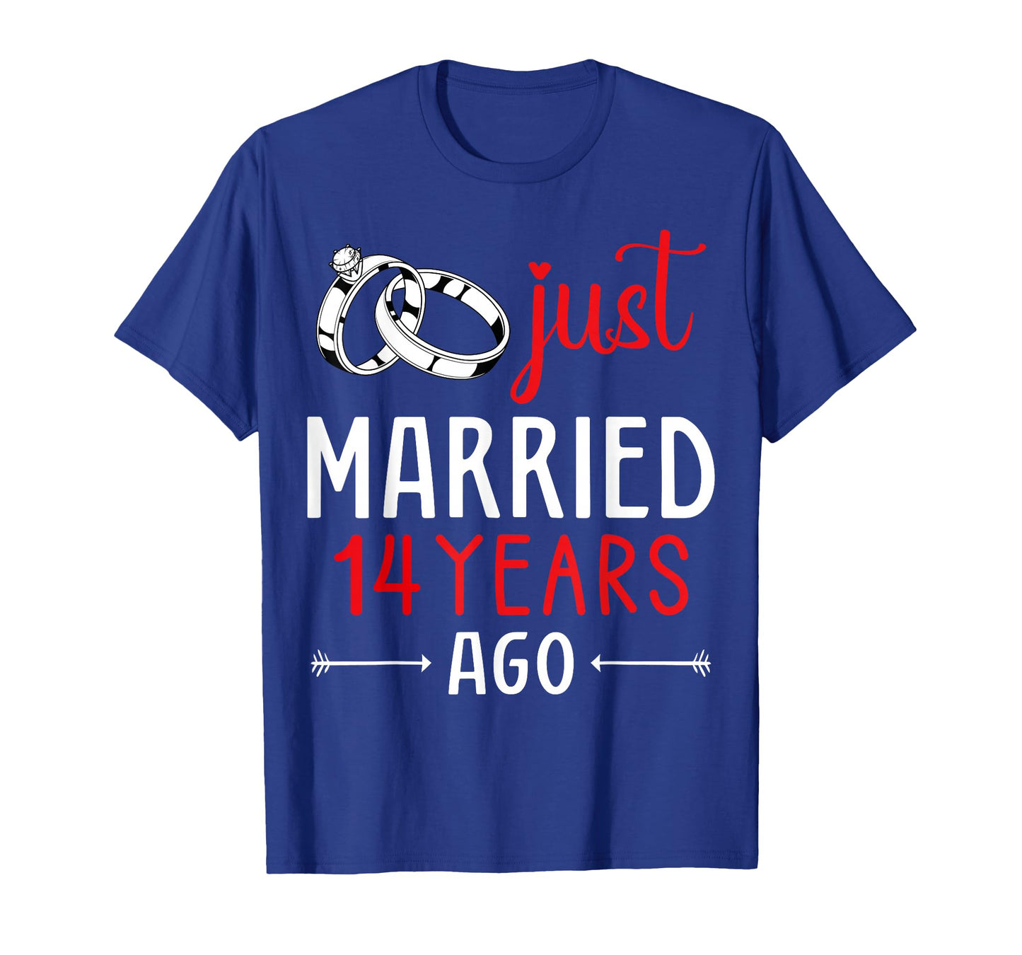 Just Married 14 Years Ago Couple Matching 14th Anniversary T-Shirt
