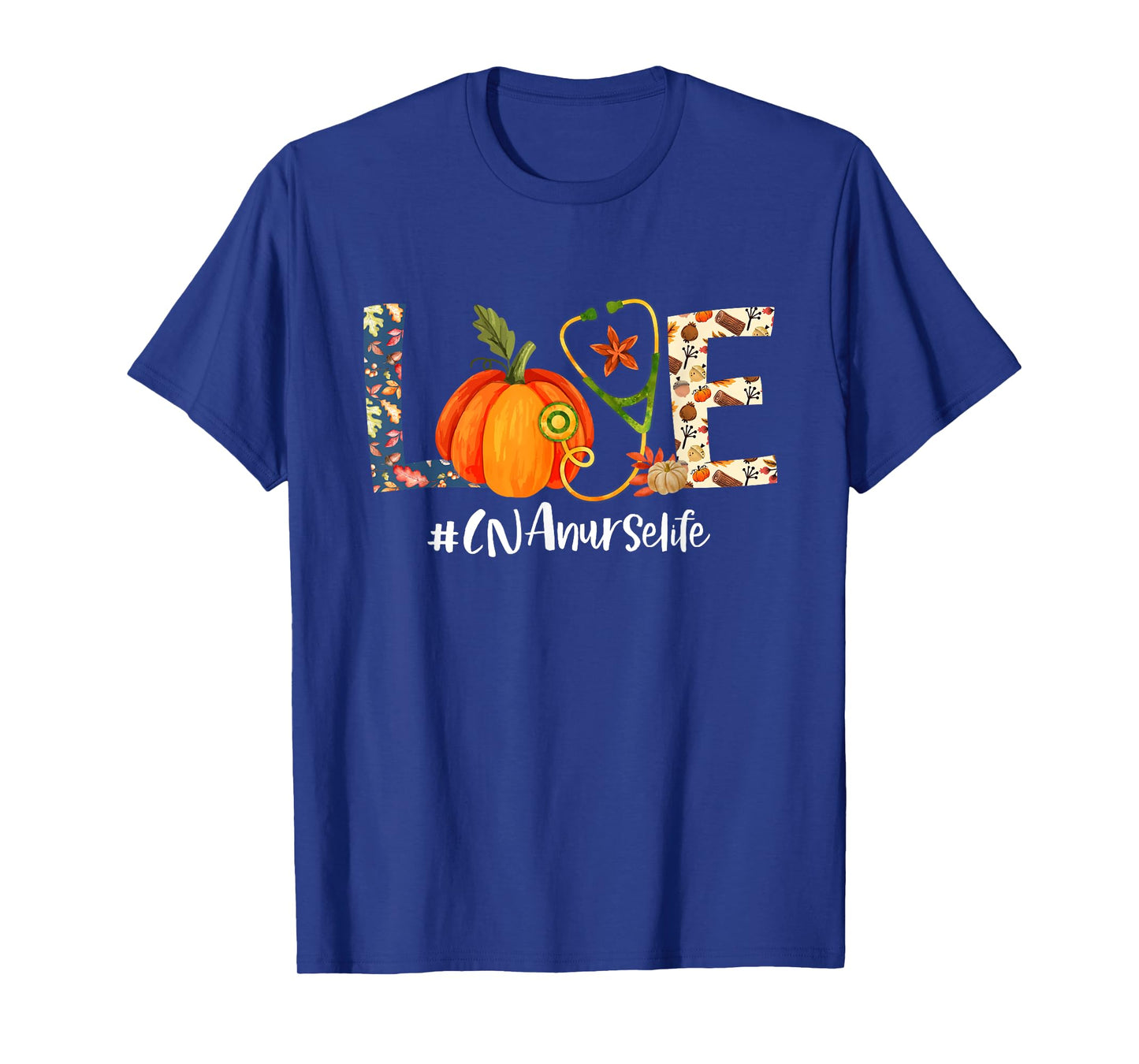 Love CNA Nurse Life Thanksgiving Fall Autumn Pumpkin Scrub T-Shirt
