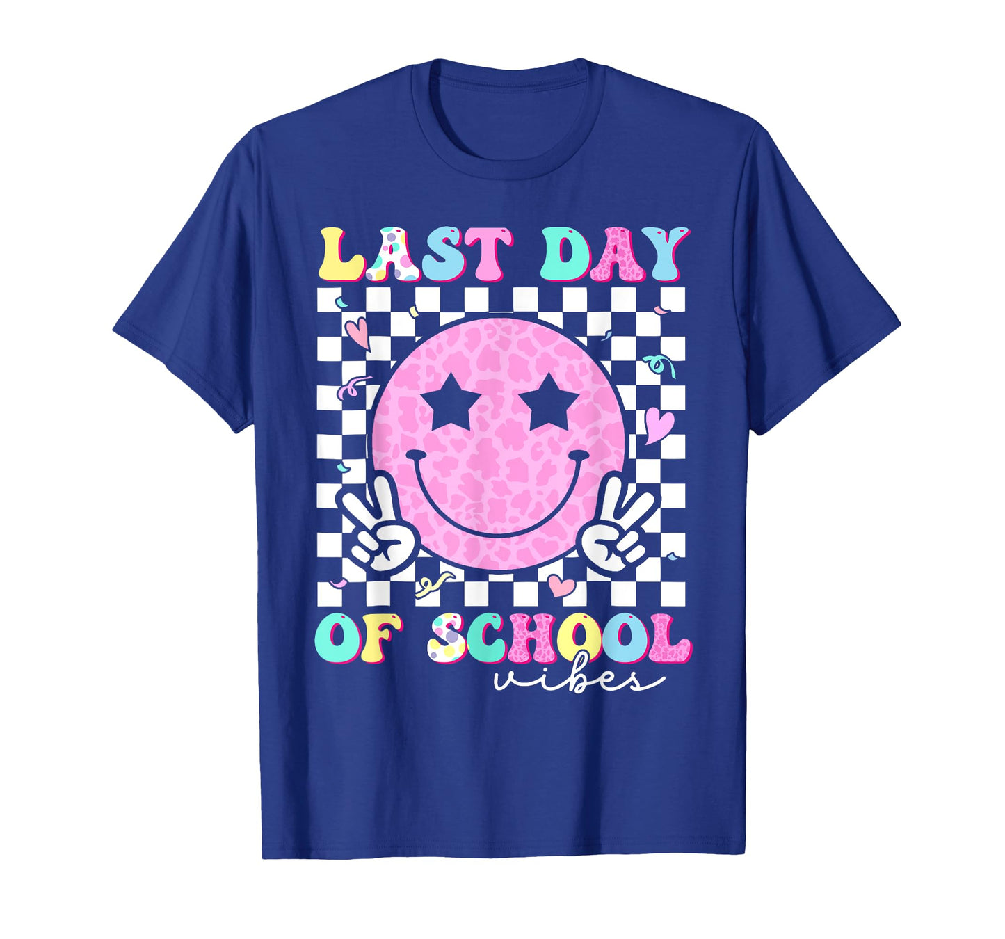Last Day of School Vibes Teacher Student Groovy Graduation T-Shirt