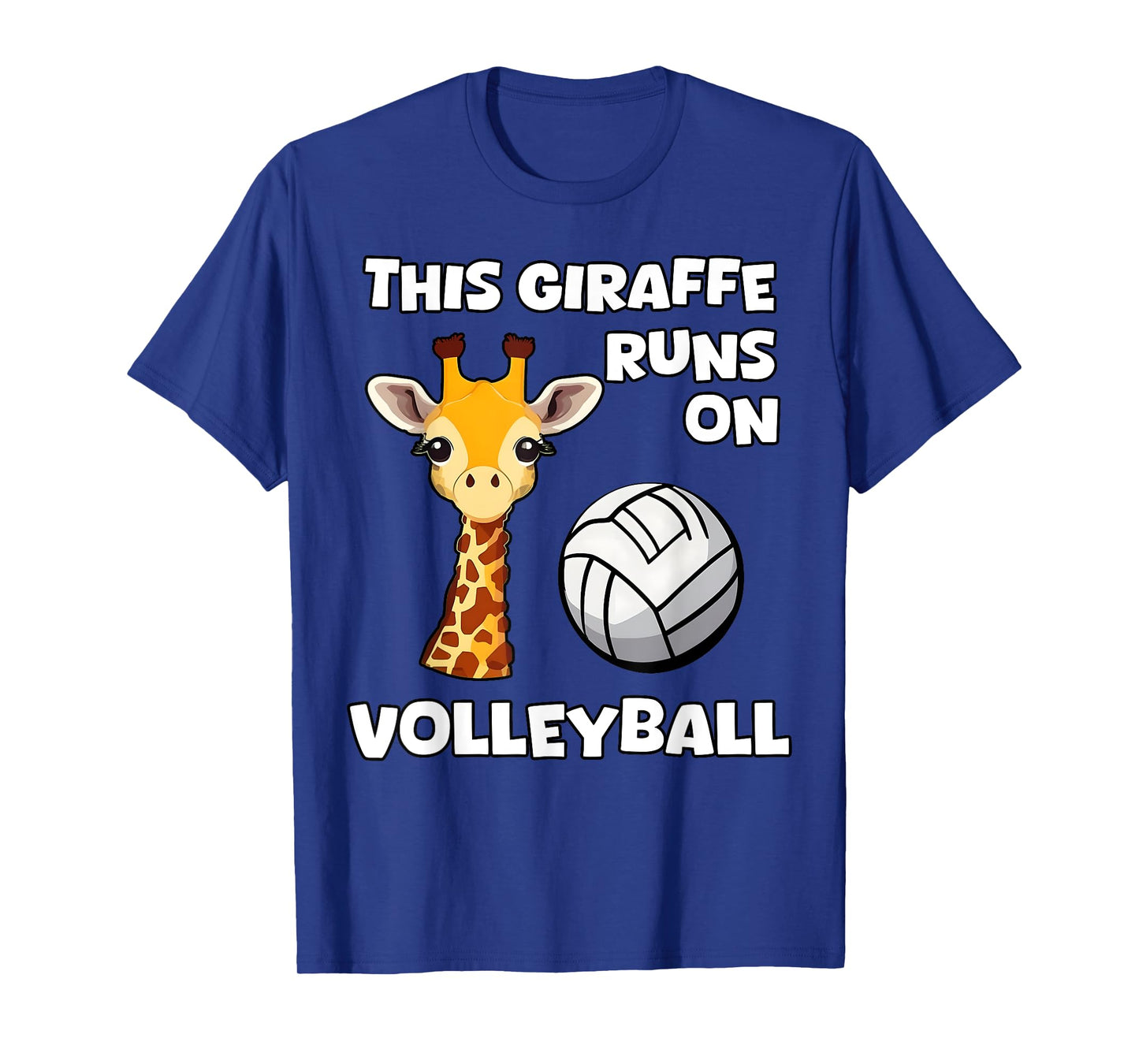 This Giraffe Runs On Volleyball Fun Giraffe Wildlife T-Shirt