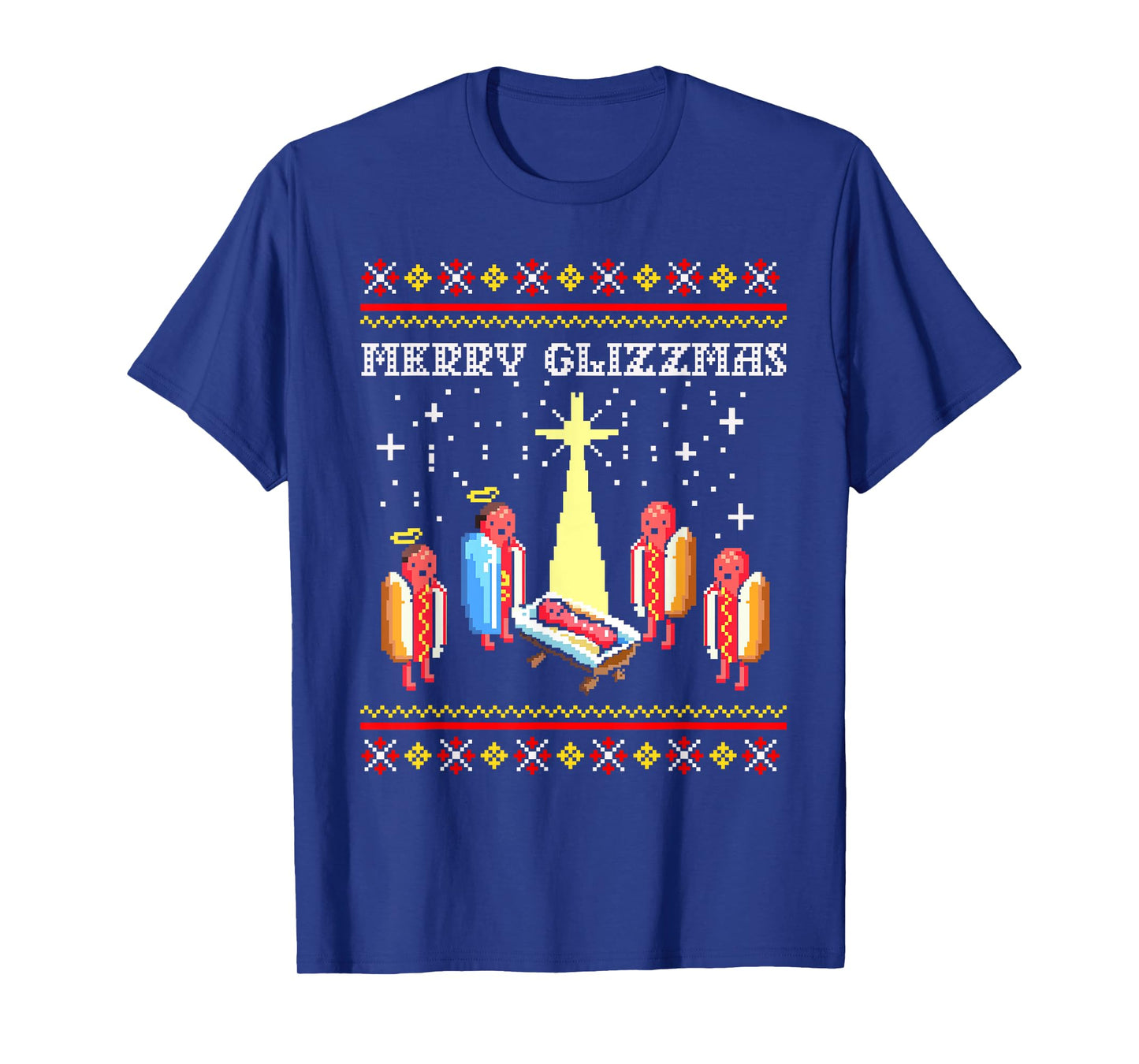 Funny Merry Glizzmas Hot Dogs Family Group Ugly Christmas T-Shirt