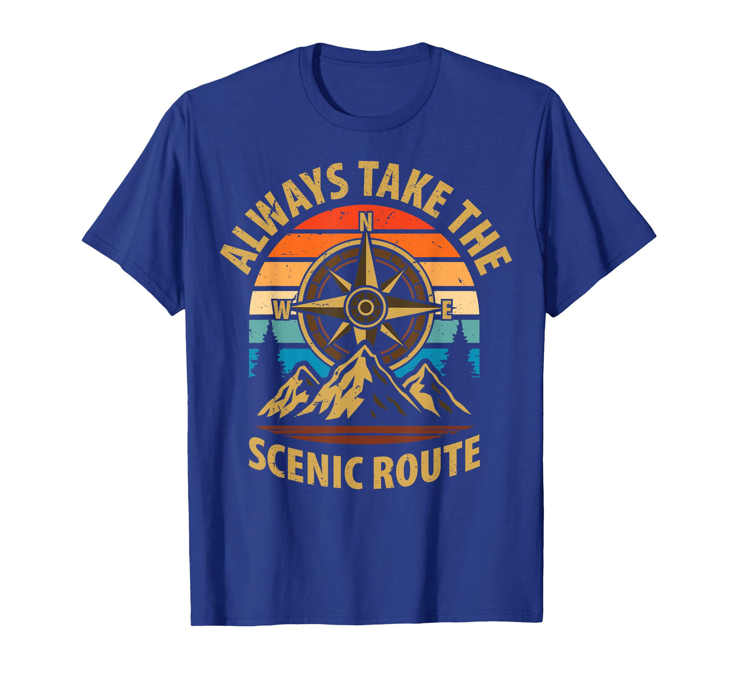 Always Take The Scenic Route Hiker Mountain Hiking Adventure T-Shirt