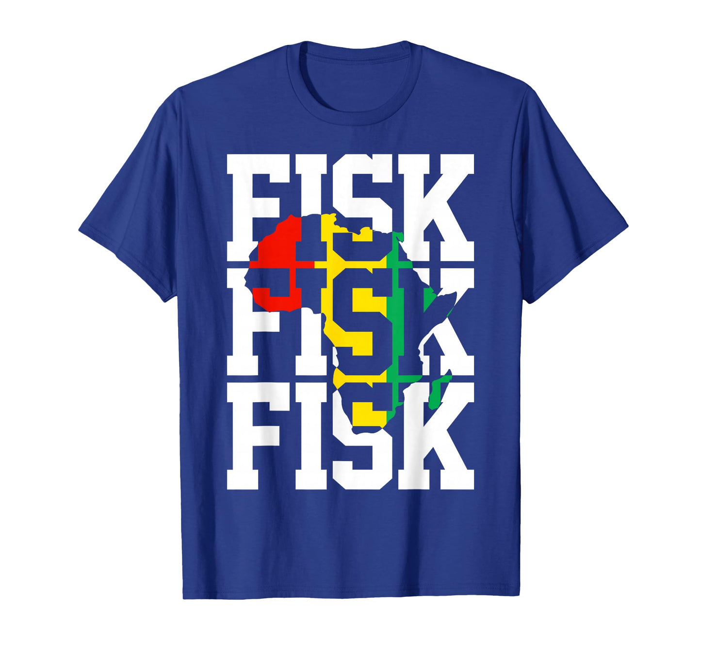 Vintage Fisk Lifetime Africa Map Hometown T-Shirt