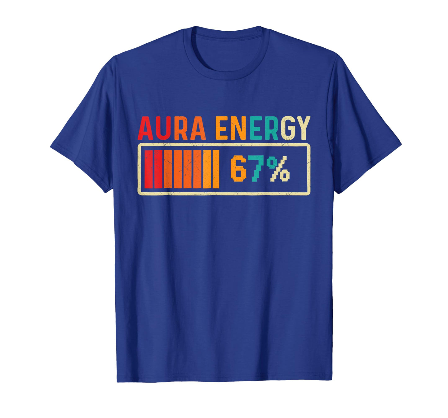 Aura Energy 67 Meme Funny Gen Alpha Slang Retro Vintage Men T-Shirt
