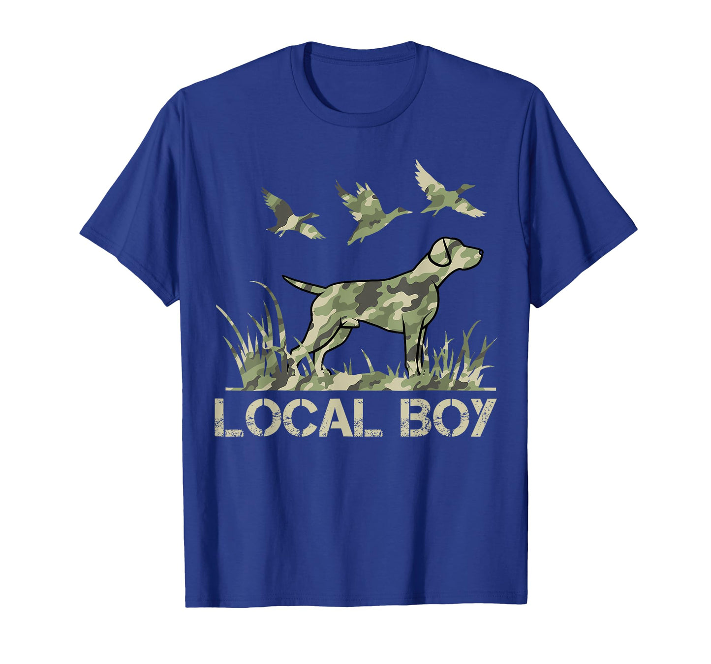 Retro Southern Boy Camouflage Hunting Dog Camo Duck Hunter T-Shirt