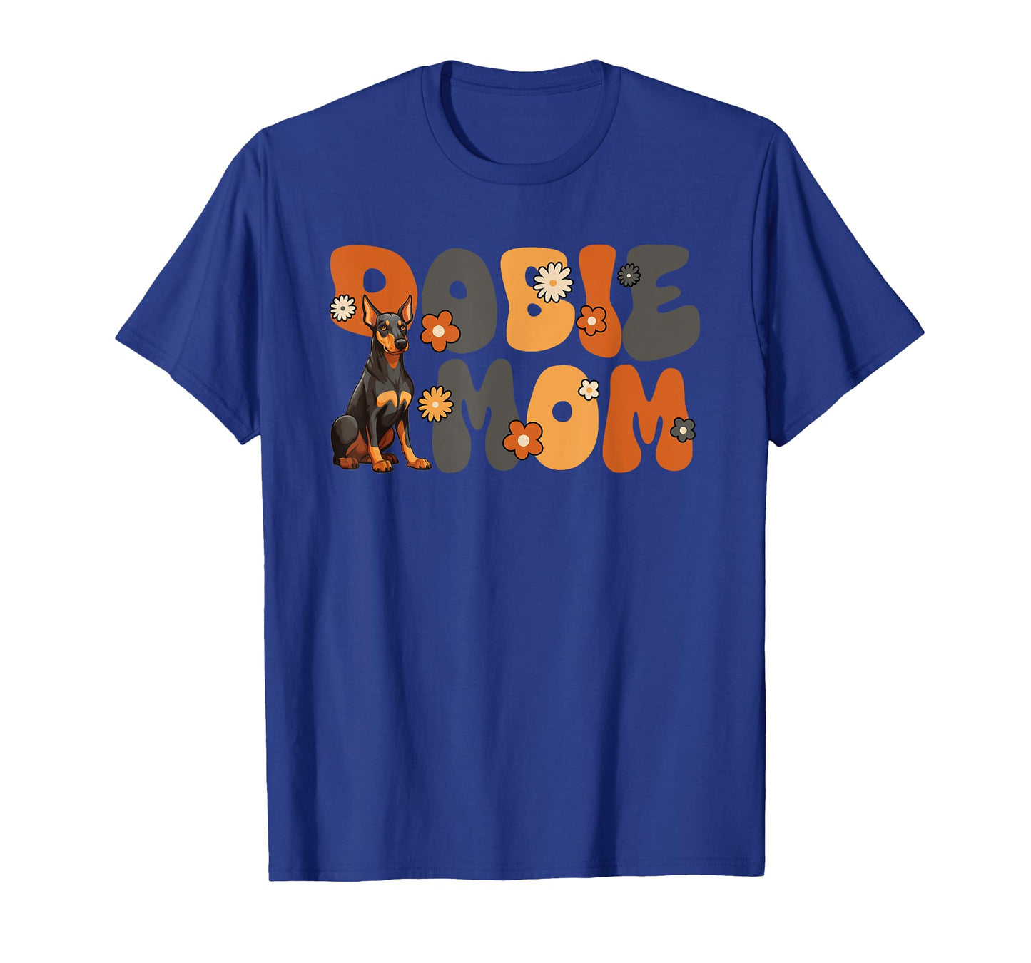 Doberman Pinscher Groovy World's Best Dobie Mom T-Shirt