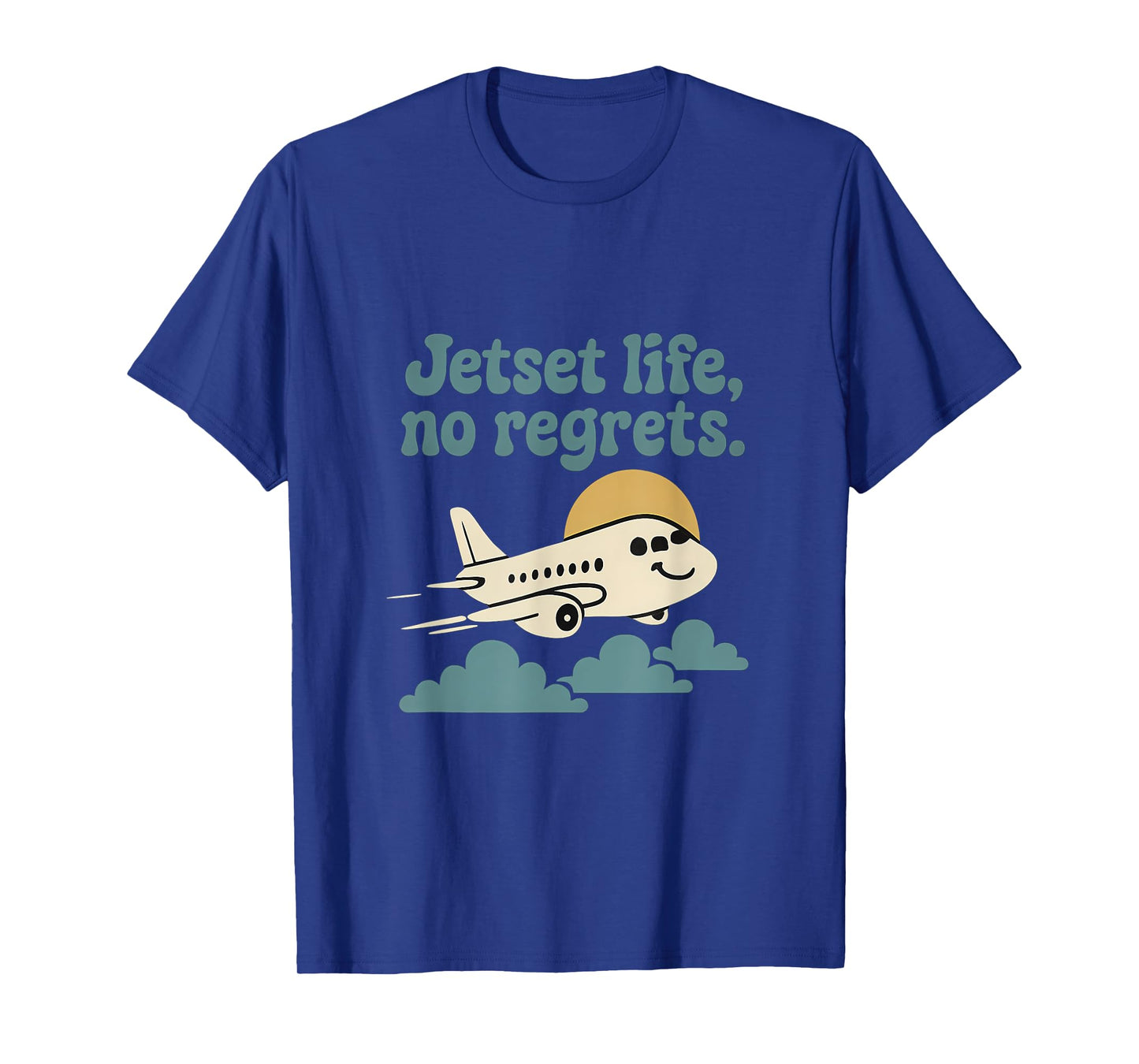 Jetset Life No Regrets Travel Adventure Graphic T-Shirt