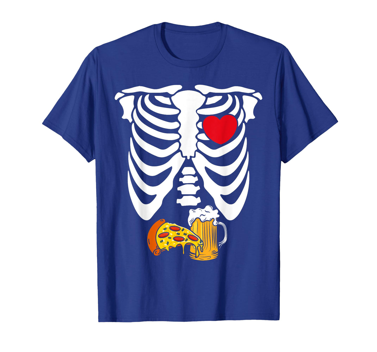 Pizza Heart Skeleton Rib Cage Halloween Costumes Men Women T-Shirt