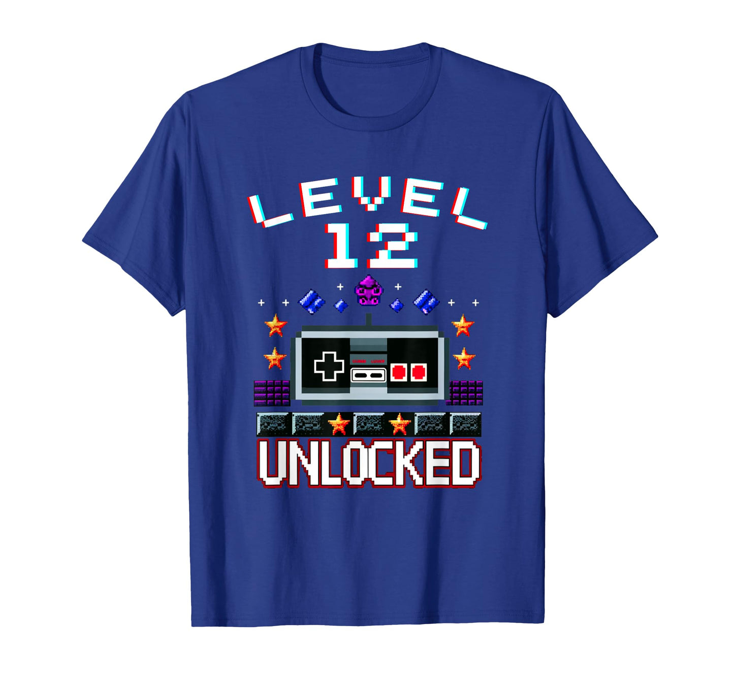 12th Birthday Boy Level 12 Unlocked Funny Video Game Gamer T-Shirt