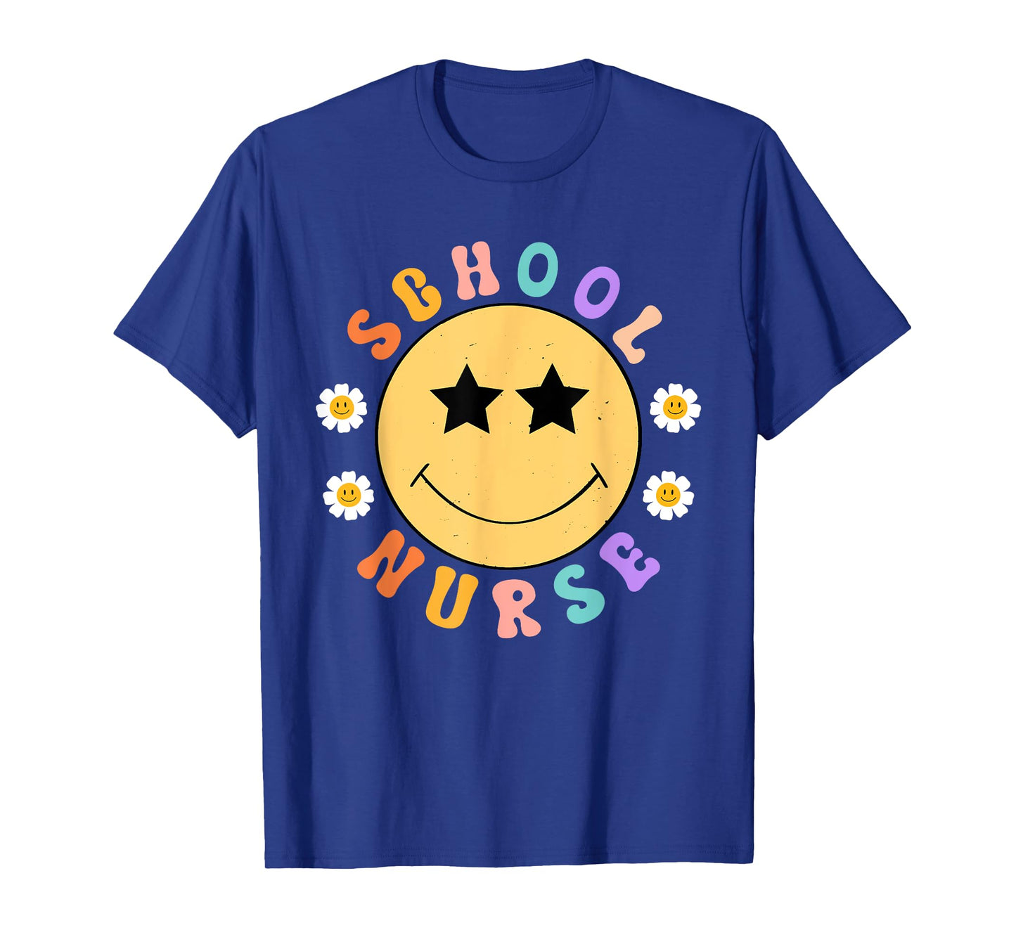 Retro School Nurse Smile Face Appreciation Nursing Nurse Day T-Shirt