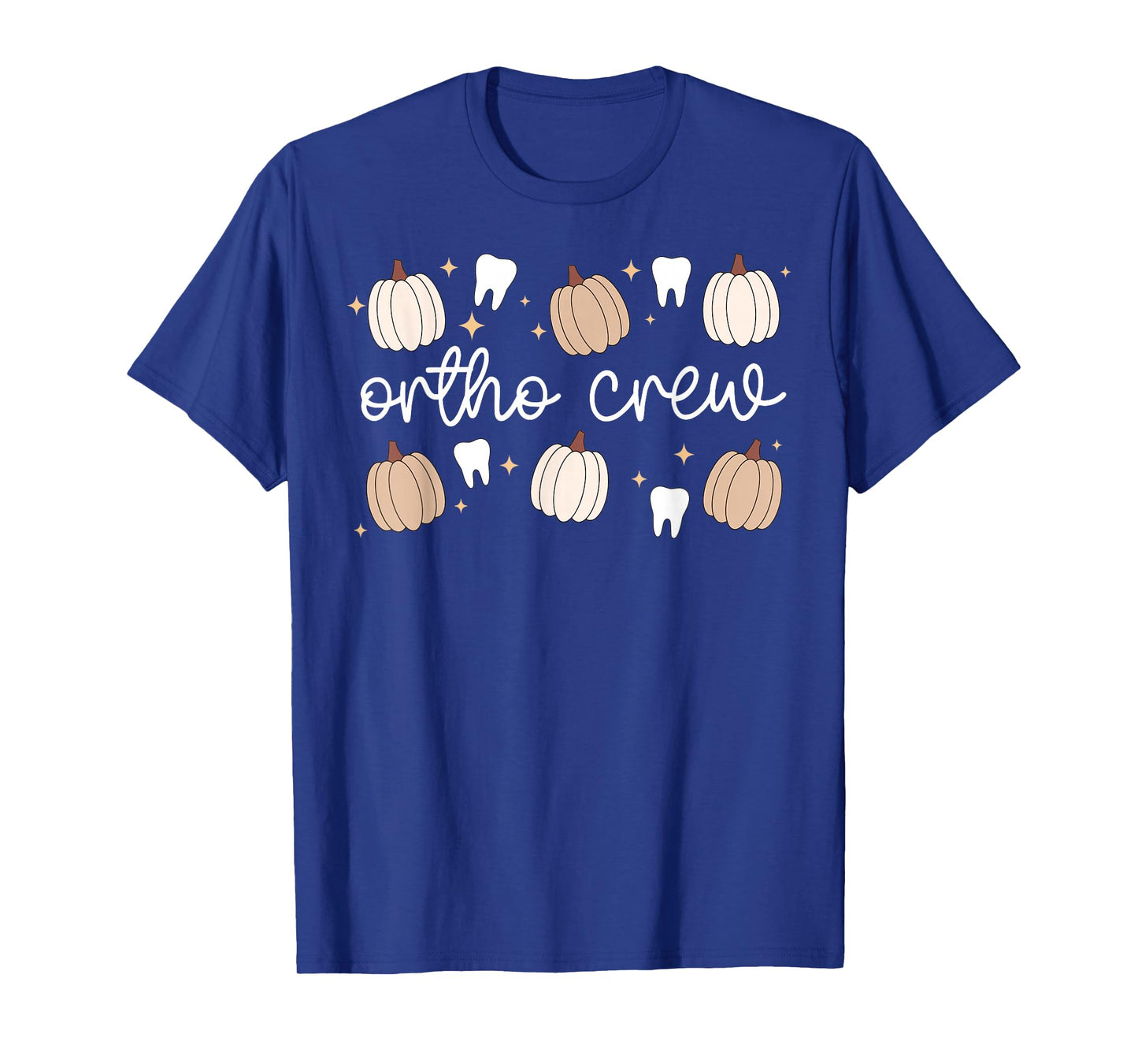 Retro Ortho Crew Tooth Pumpkin Fall Orthodontic Halloween T-Shirt