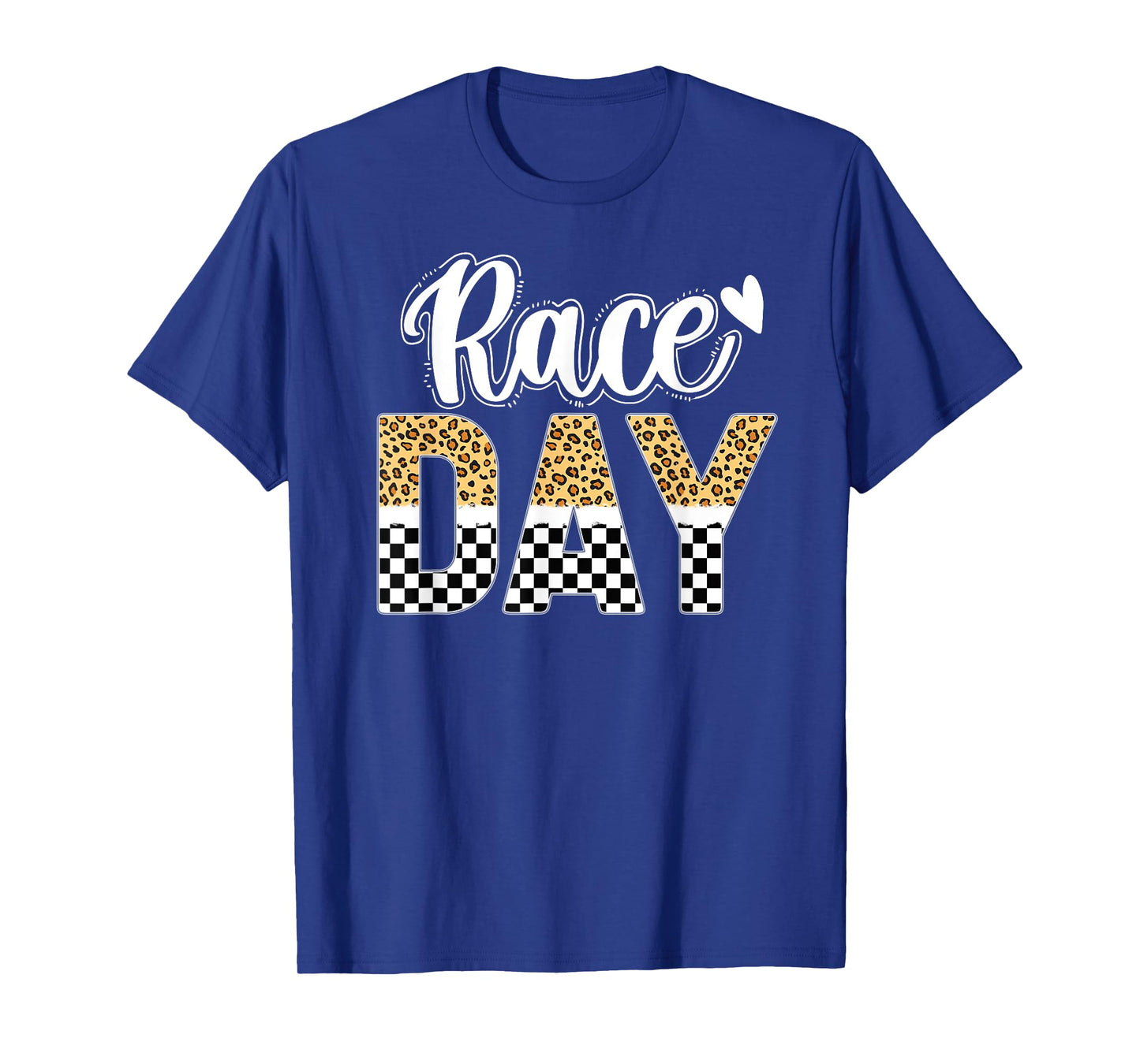Race Day Leopard Car Race Day Checkered Flag Race Days T-Shirt