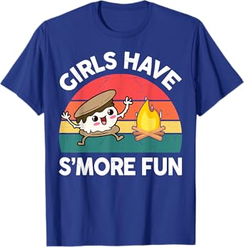 Funny Camping Girl Have Smore Fun Kids Women Happy Camper T-Shirt