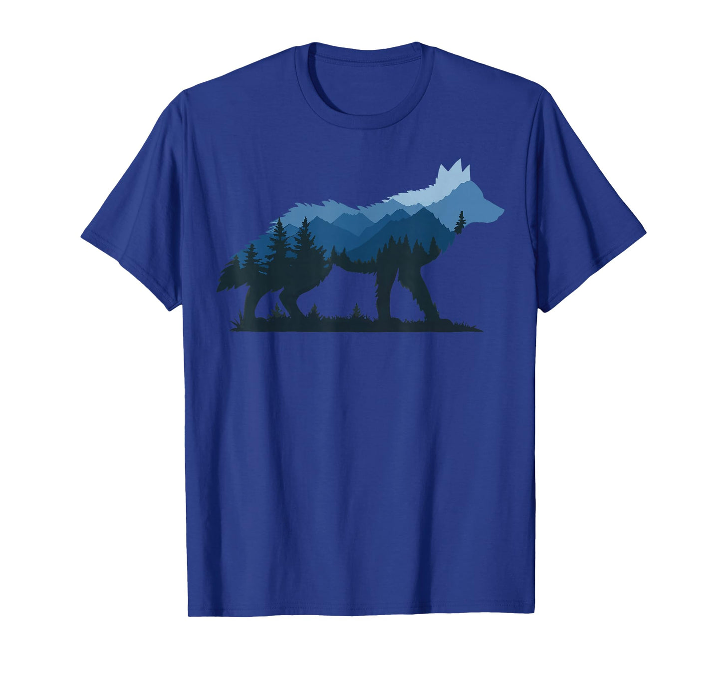 Wildlife Animal Hiker Camper Wolf Forest Nature T-Shirt - Men's Black Small Crew Neck Short Sleeve Classic Fit Modern Classic Lightweight Imported Cotton Blend Machine Wash Unisex-Adults, Unisex-Kids