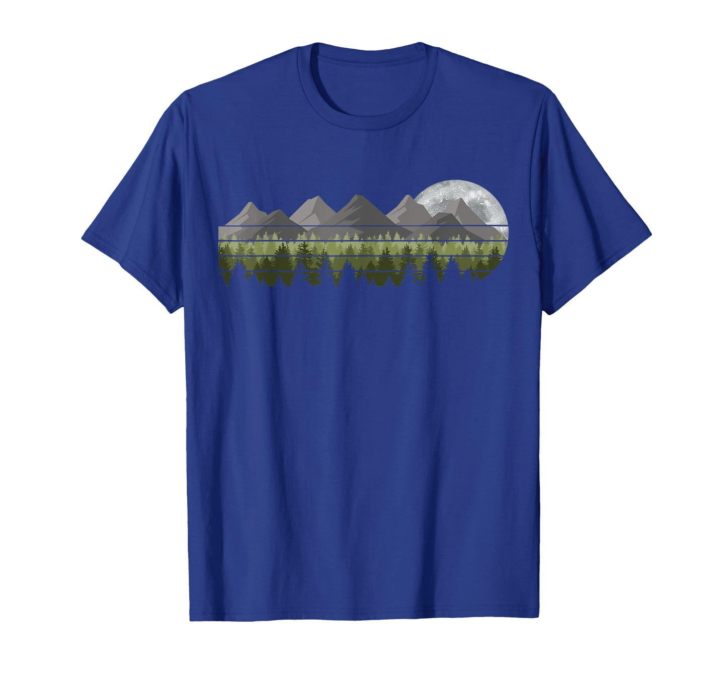 Mountain Trees Wildlife Outdoor Nature Vintage Forest Moon T-Shirt