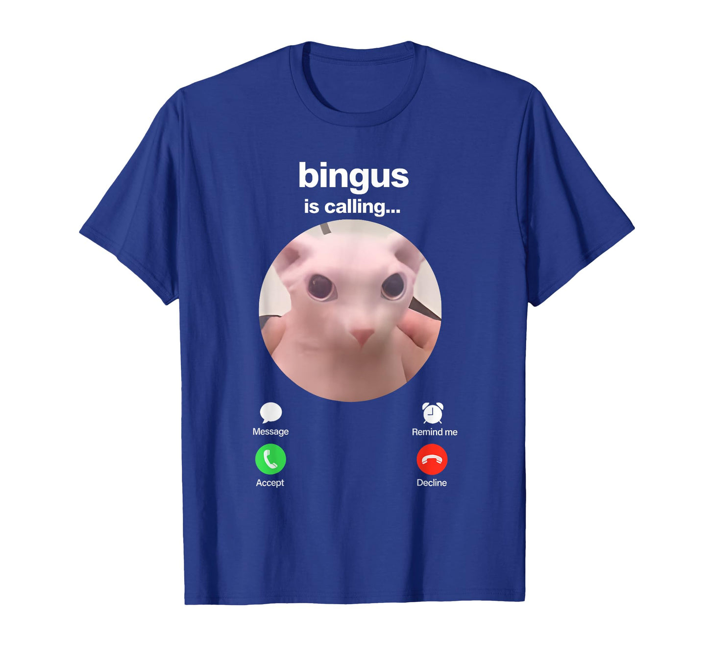Bingus is Calling Hairless Sphinx Cat Bingus Cat Meme Gen Z T-Shirt