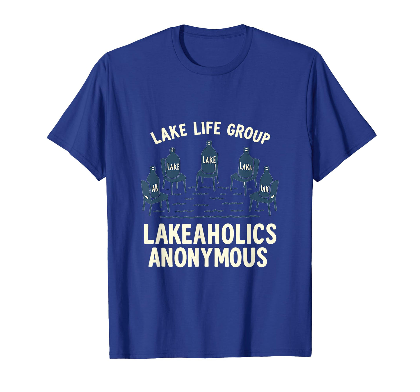 Lakeaholics Anonymous Lake Life Water Bottle Circle T-Shirt