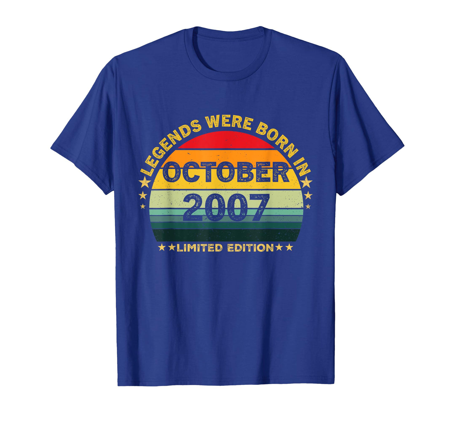 Vintage 17th Birthday Legends Were Born In October 2007 T-Shirt