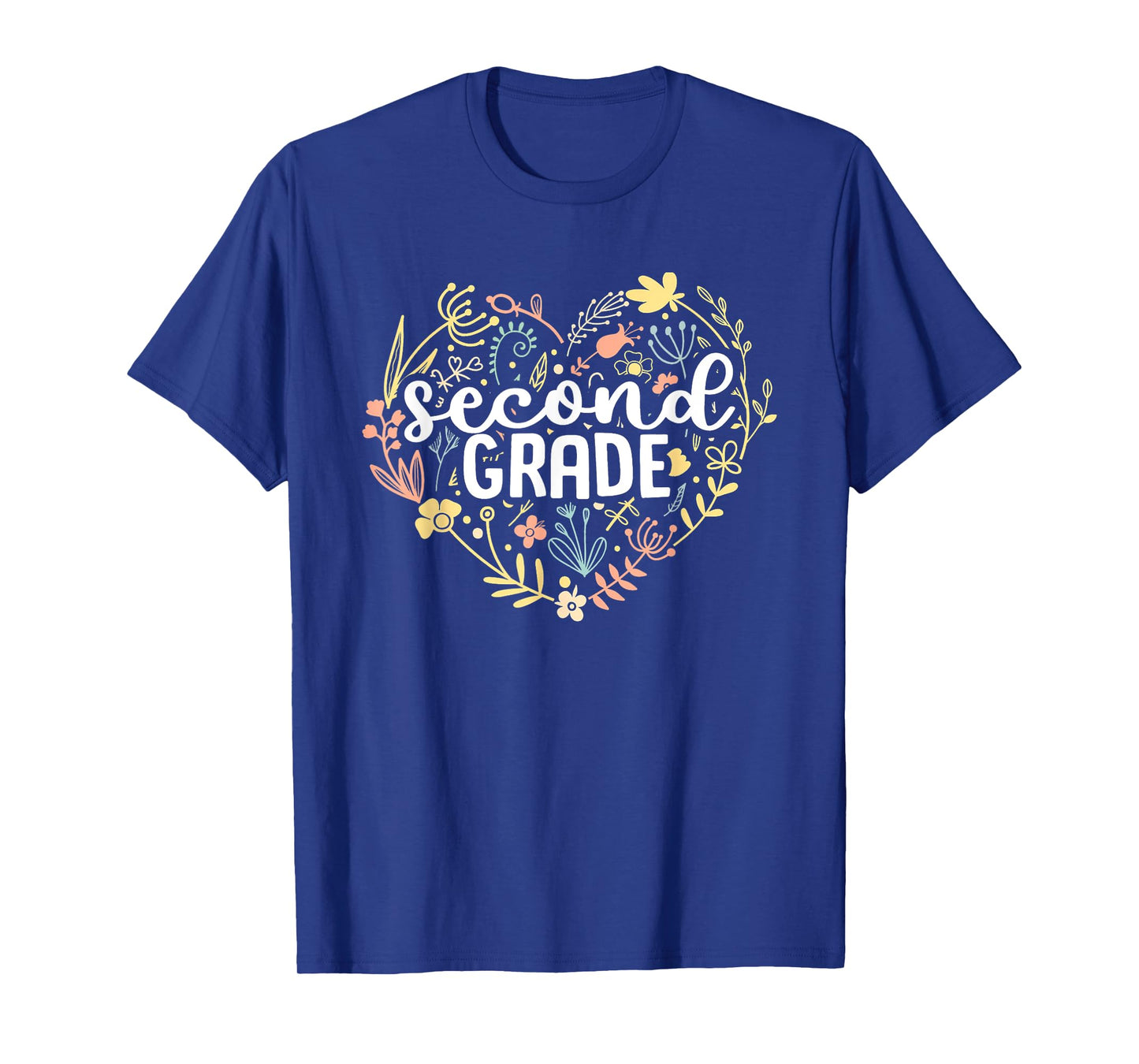 2nd Second Grade Floral Heart Back To School Teacher Girls T-Shirt