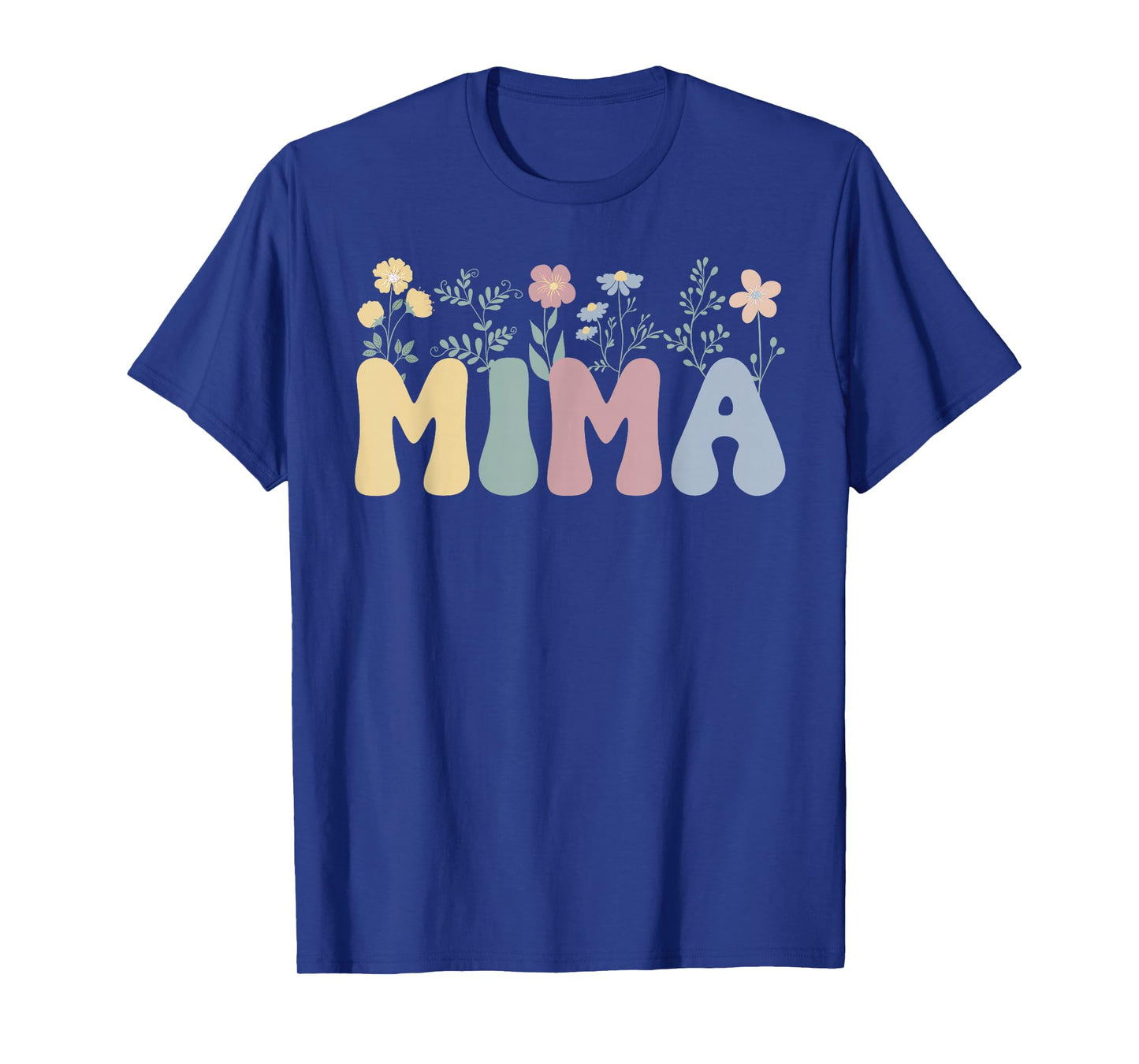 Mima Flowers Mima Grandmother Mima Grandma T-Shirt, Small, Black