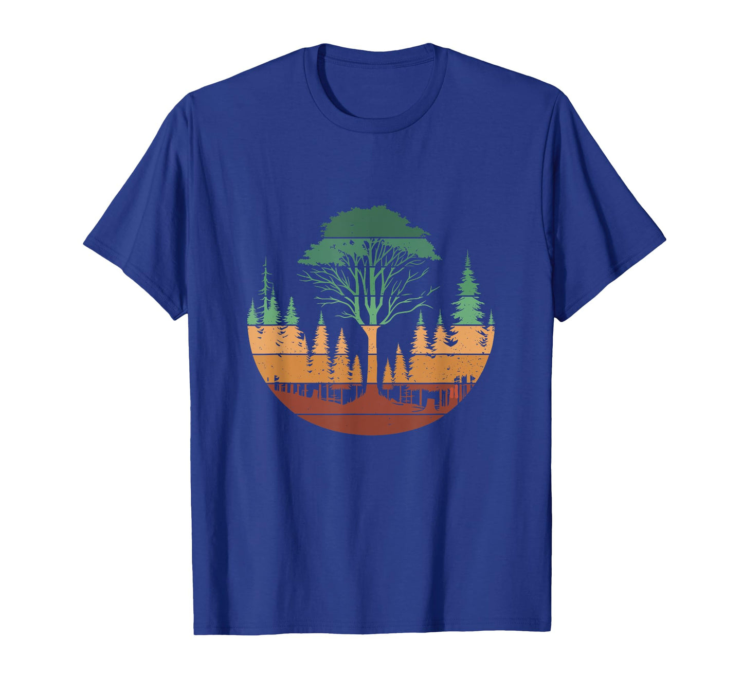 Trees Wildlife Nature Outdoors Retro Vintage Forest T-Shirt