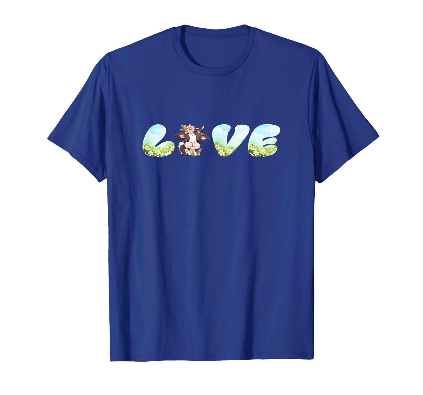 Love Cow Graphic with Cute Farm Animal Illustration T-Shirt