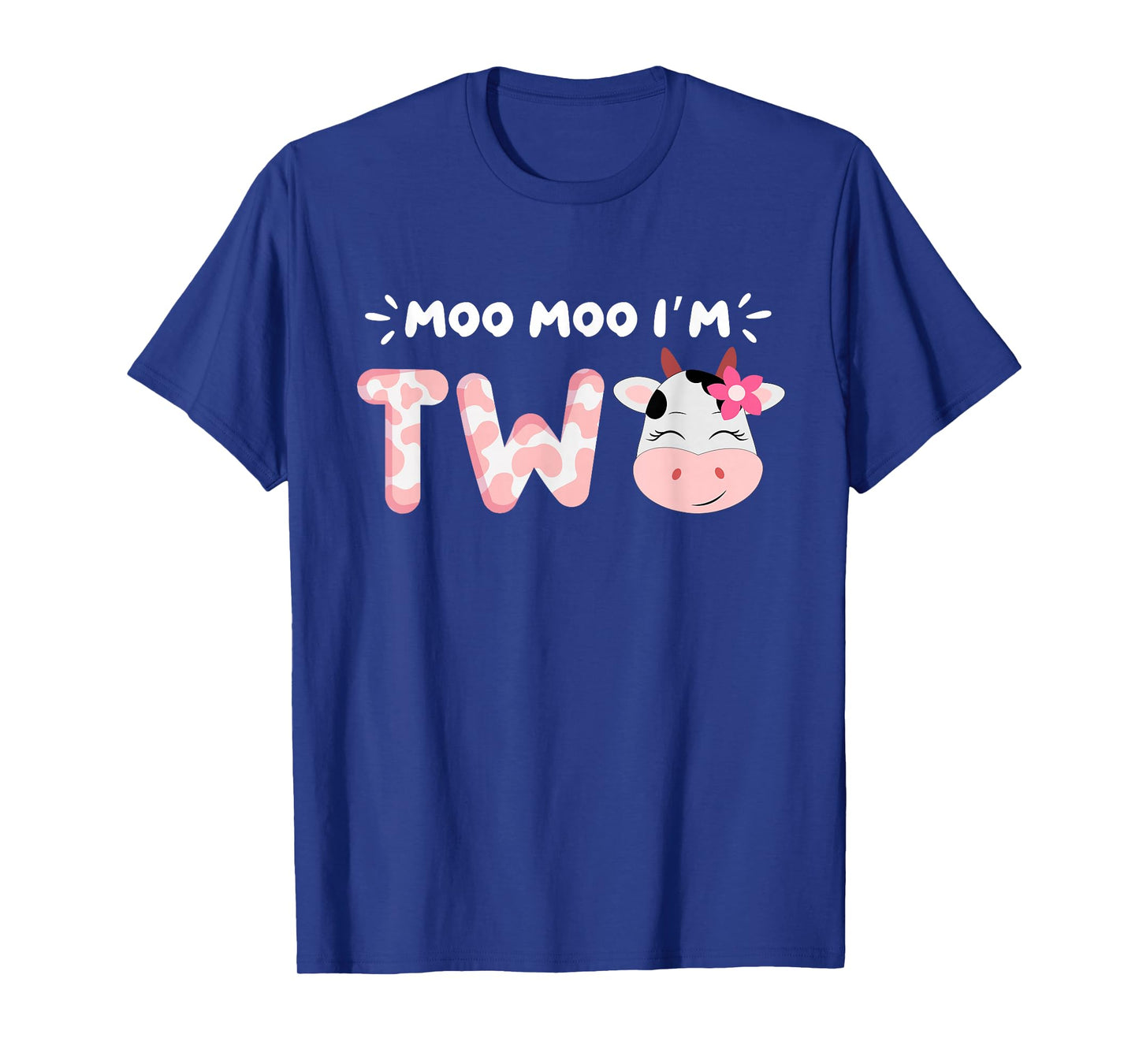 Moo Moo I'm Two 2nd Birthday Cow Lovers Cow Face Farm Life T-Shirt