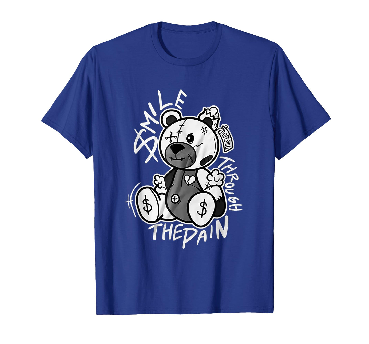 Vintage Teddy Bear Smile Letter Graphic Drop Print Smile T-Shirt