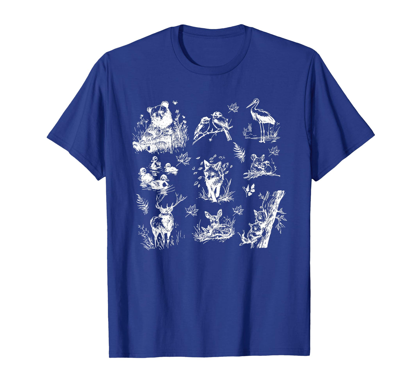 Rustic Forest Animal Sketch Wildlife Nature Drawing T-Shirt