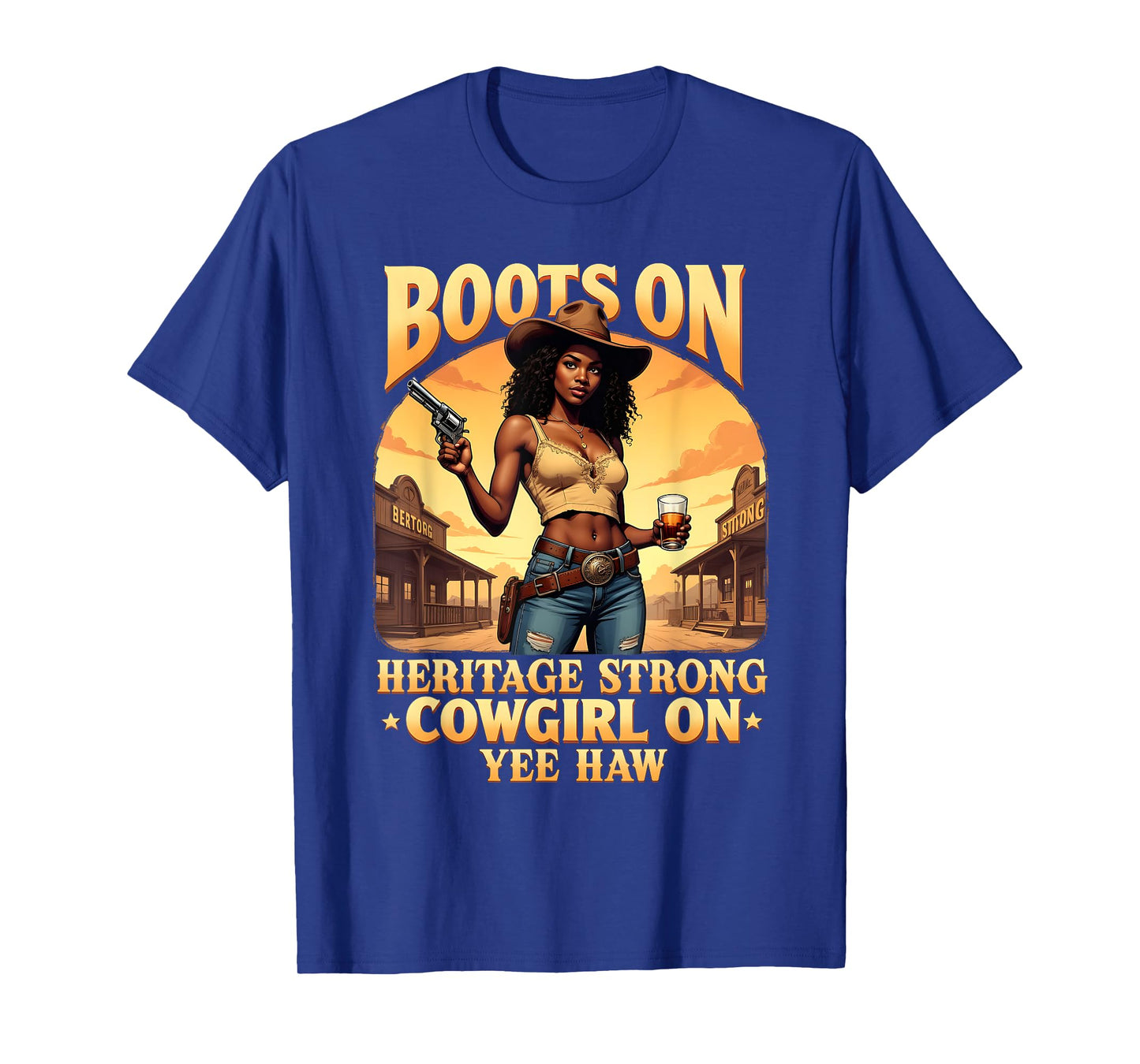 Yehaw Cowgirl On Western Rodeo African American Cowgirl T-Shirt
