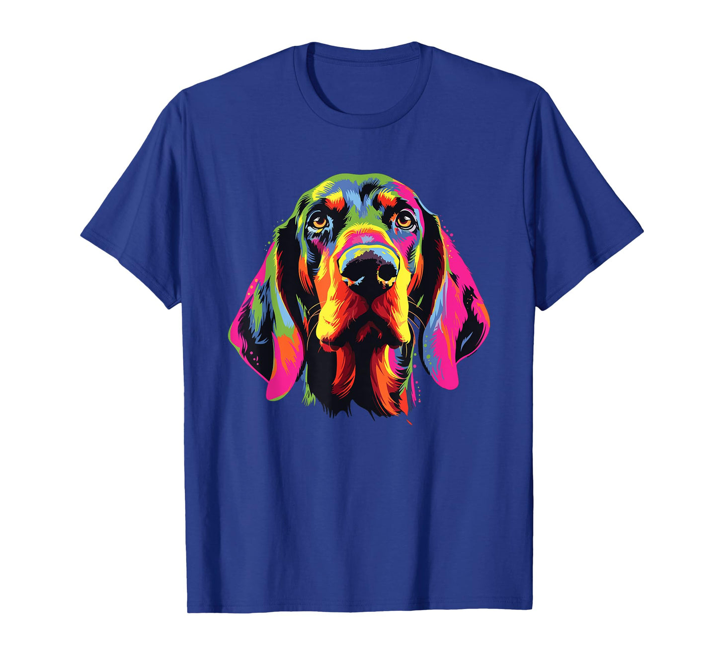 Watercolor Colorful Black And Tan Coonhound Dog Men Women Girls Kids T-Shirt