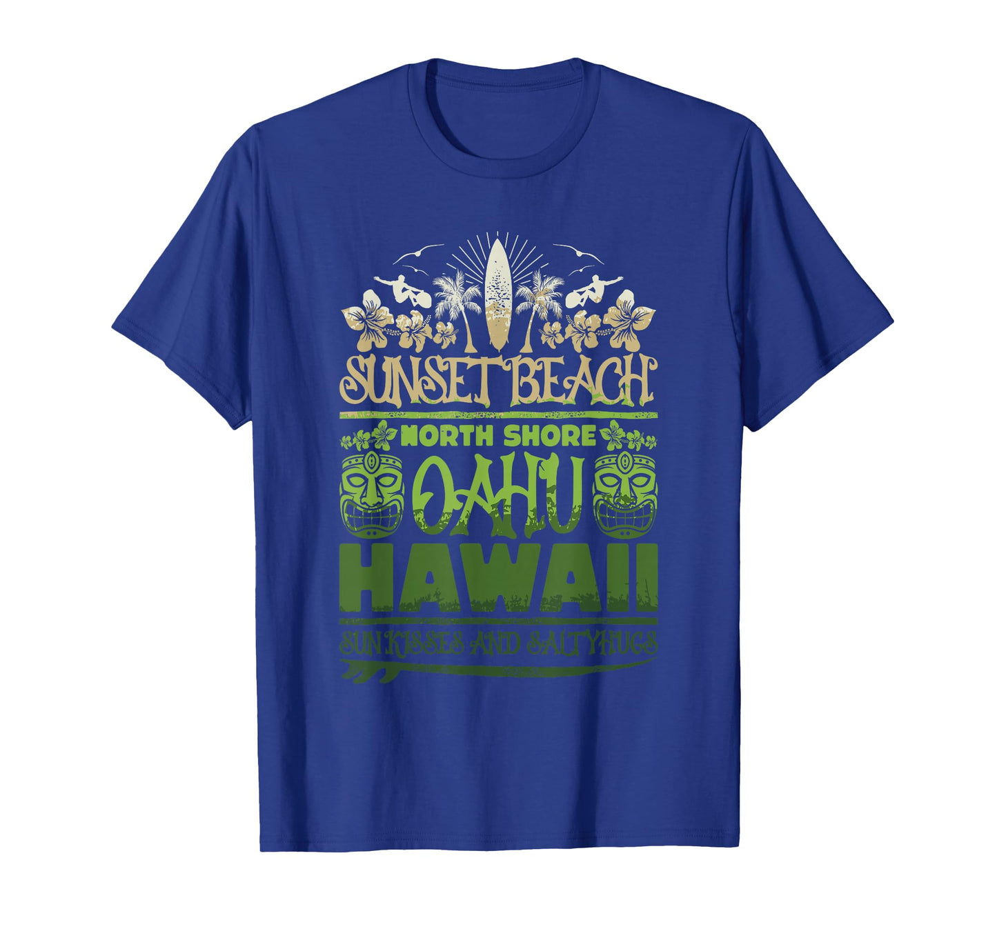 Sunset Beach Oahu North Shore Hawaii Surf Retro Tiki T-Shirt
