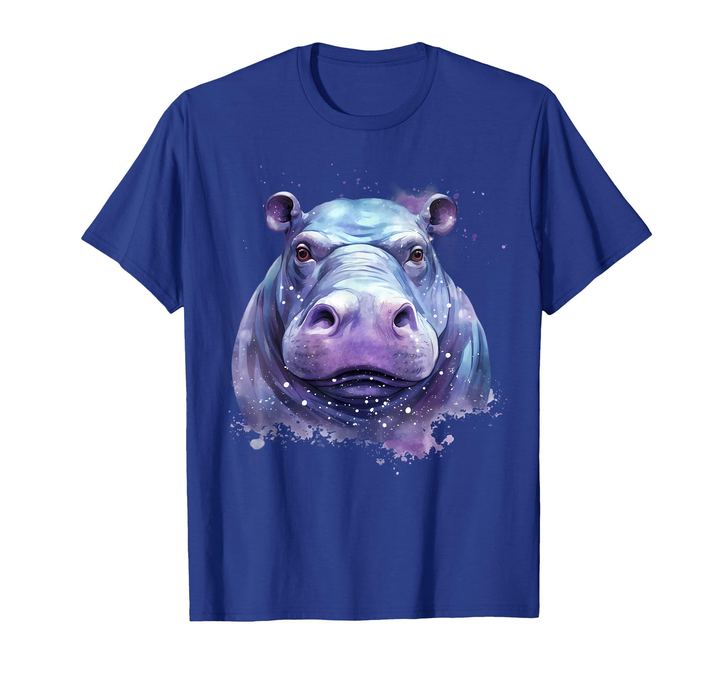 Hippo Portrait Wildlife Colourful Animal Print Hippopotamus T-Shirt