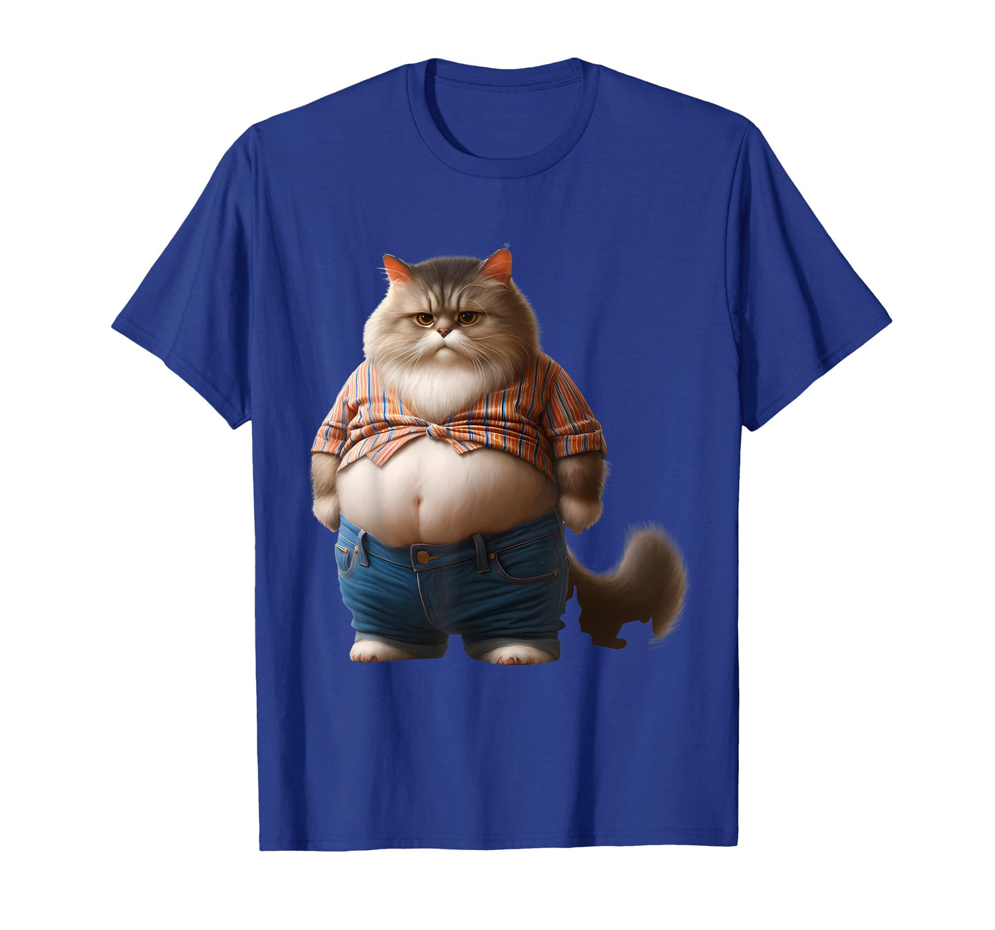 Funny Fat Cat Graphic Fat Kitten Design Chubby Cat Lover Men Women Girls Kids T-Shirt