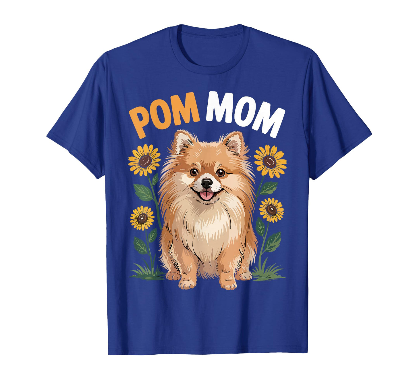 Pom Mom Pomeranian Dog Sunflower Lover Mothers Day T-Shirt