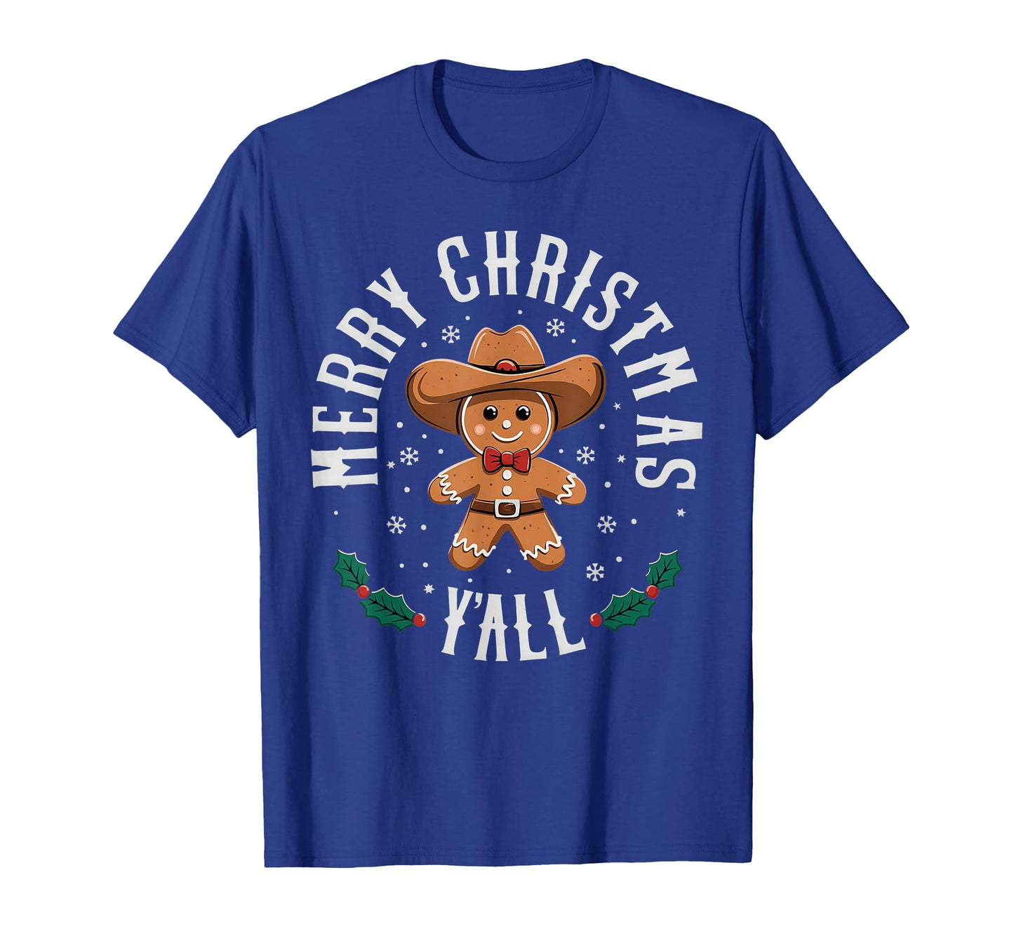 Merry Christmas Yall Gingerbread Cowboy Howdy Western Xmas T-Shirt