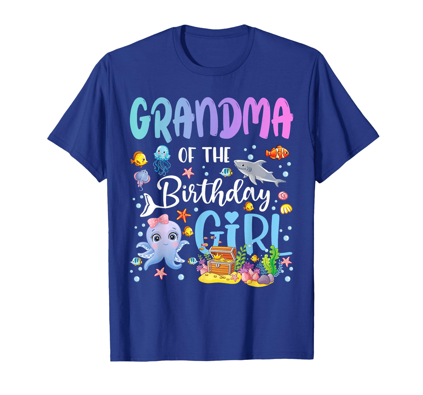 Grandma of The Birthday Girl Sea Fish Ocean Aquarium T-Shirt
