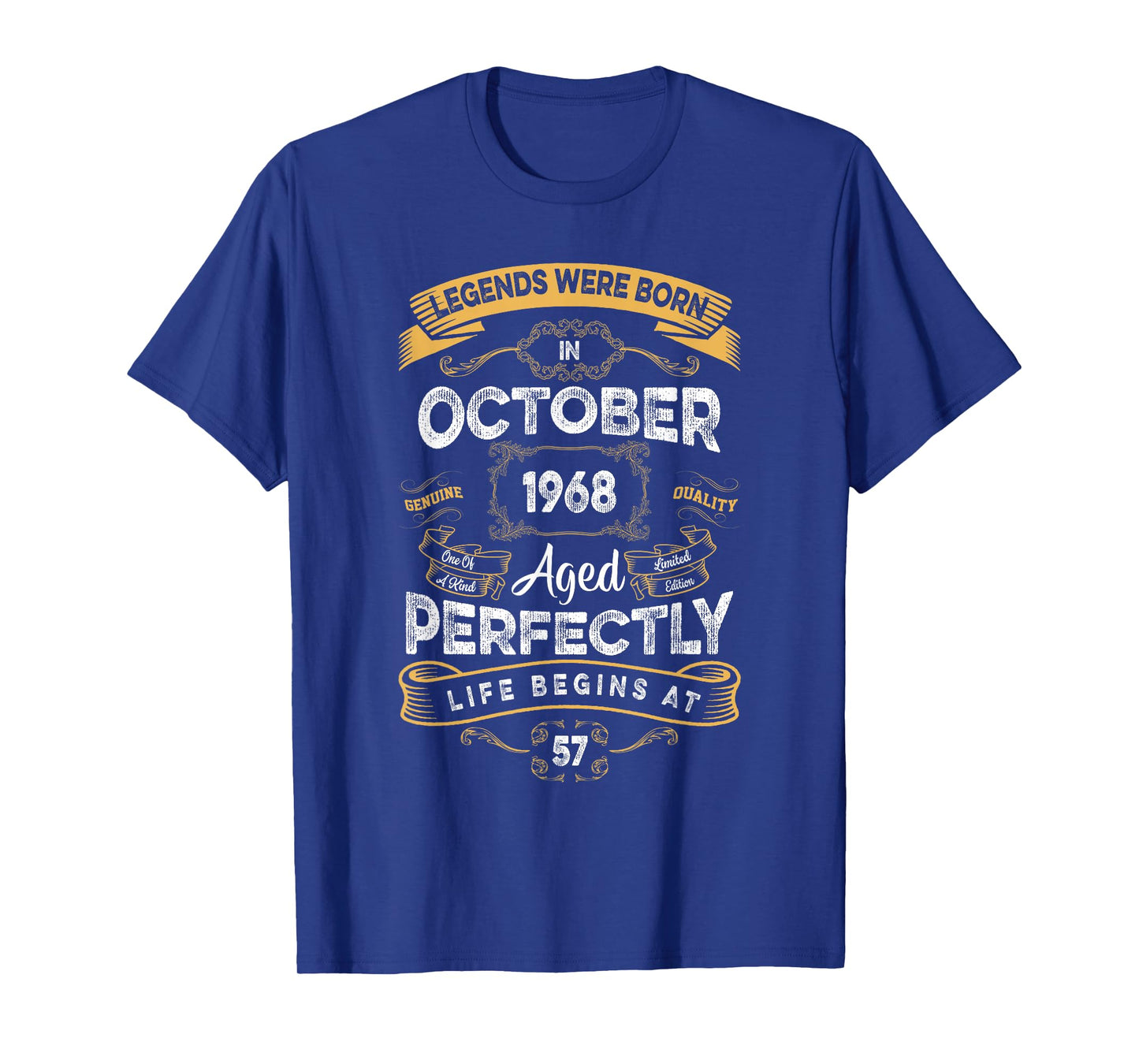 Vintage 57th Birthday Legends were Born in October 1968 T-Shirt
