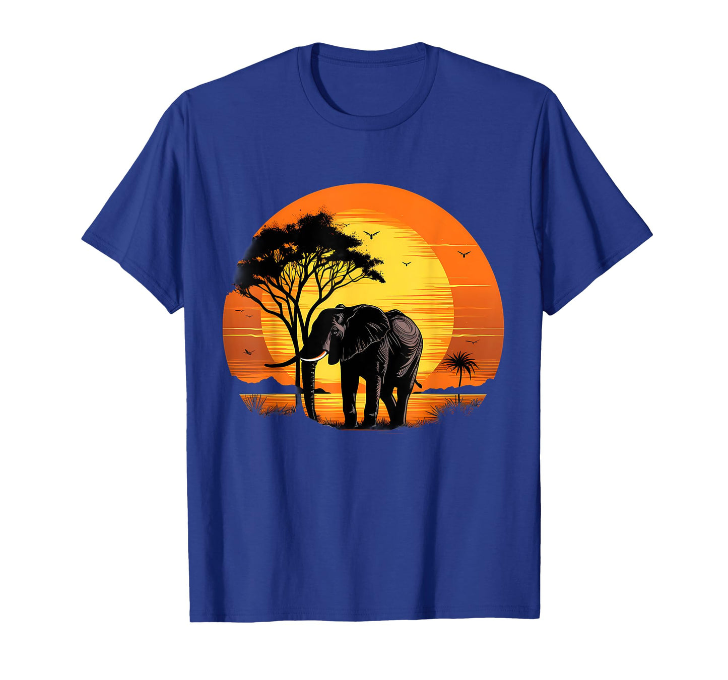 Elephant Sunset Wildlife Savanna Nature Safari Animal Art T-Shirt