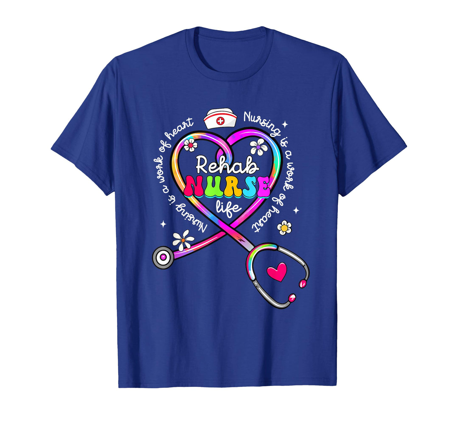 Nursing Is A Work Of Heart Tie Dye Phlebotomy Life Gifts T-Shirt