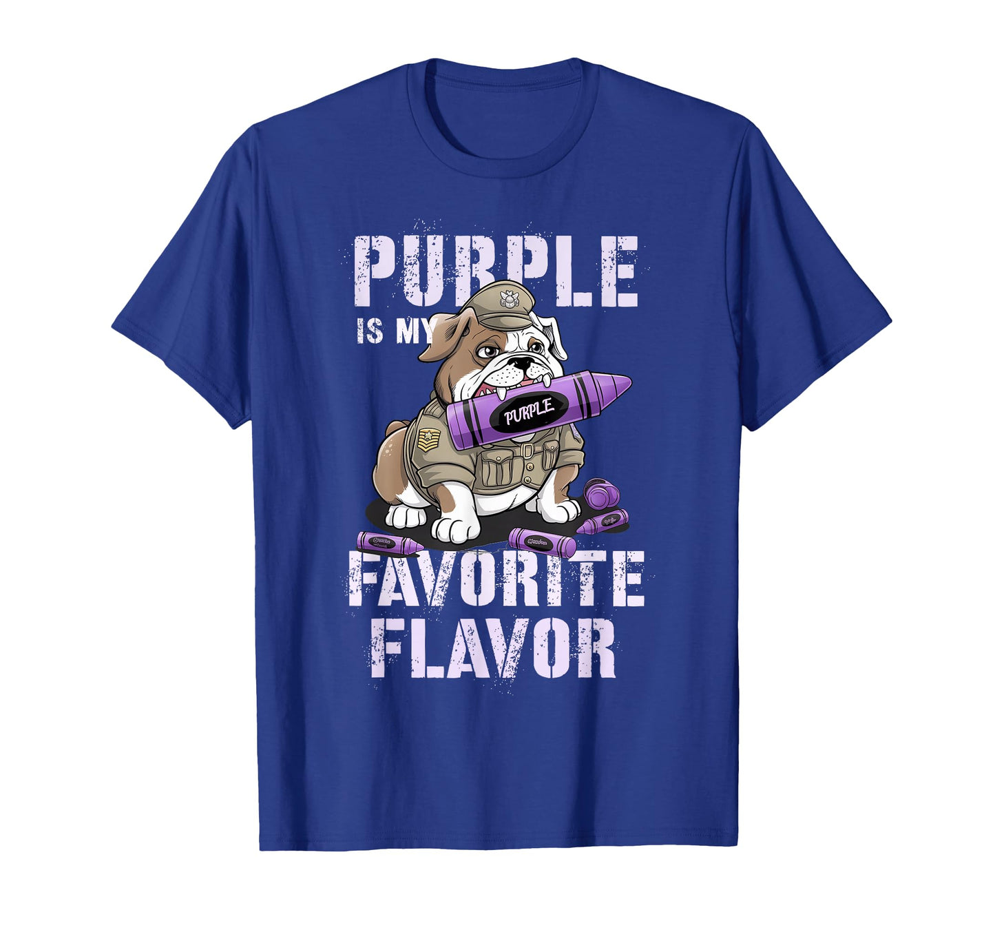 Cute Purple Up Military Kids Crayon MY FAVORITE FLAVOR Grunt T-Shirt