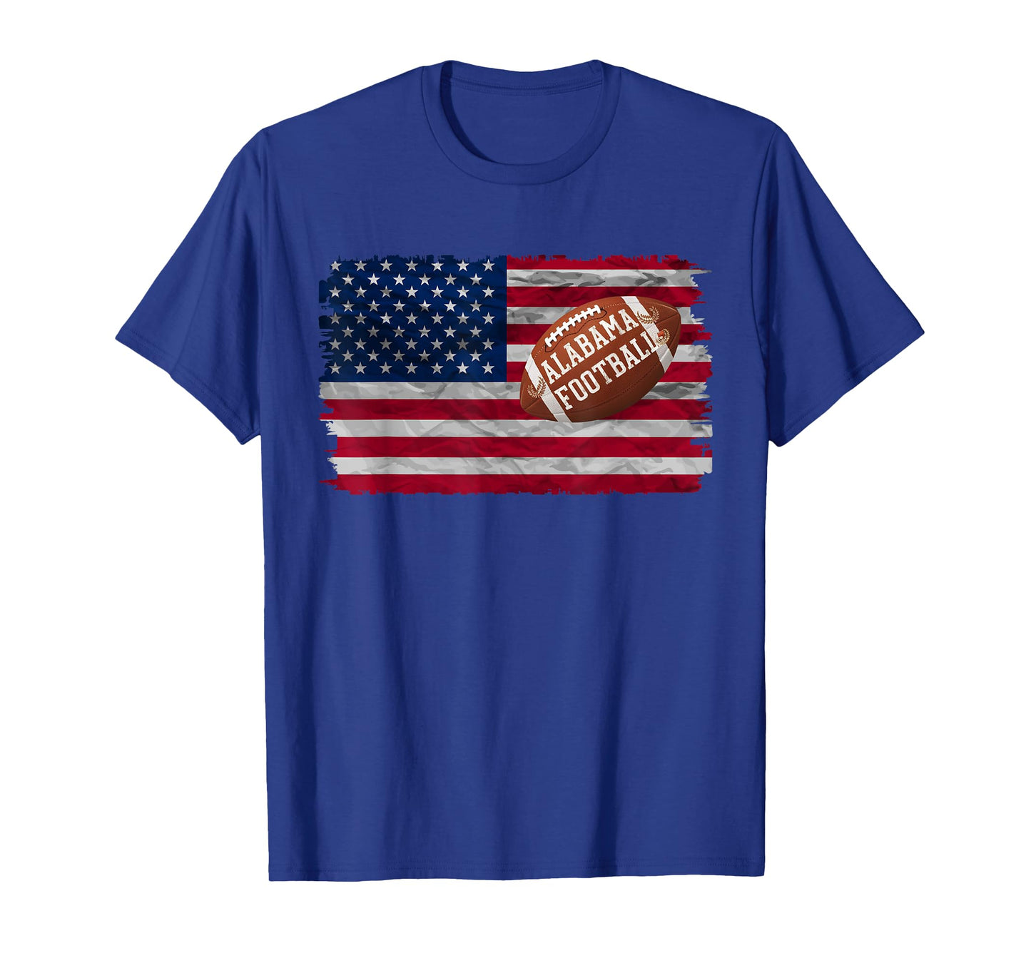 Patriotic USA Flag Alabama Football Season Party Funny Women Men T-Shirt