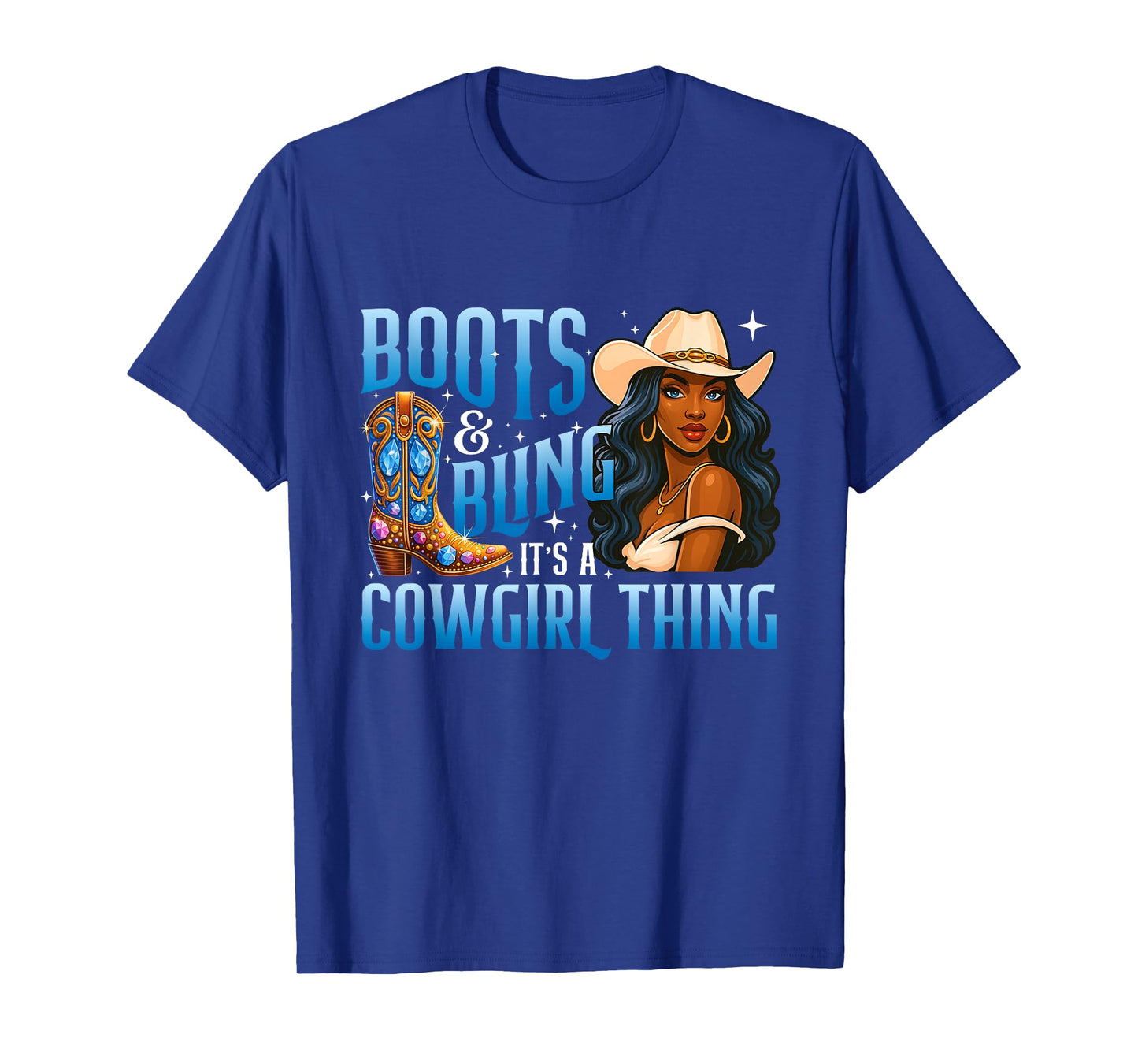 Boots & Bling It's A Cowgirl Thing - Black Cowgirl Western T-Shirt